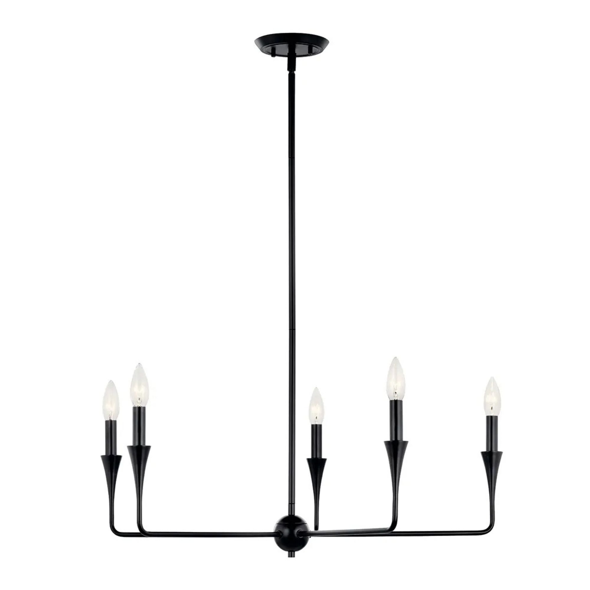 Alvaro 30" 5-Light Chandelier, Black Finish