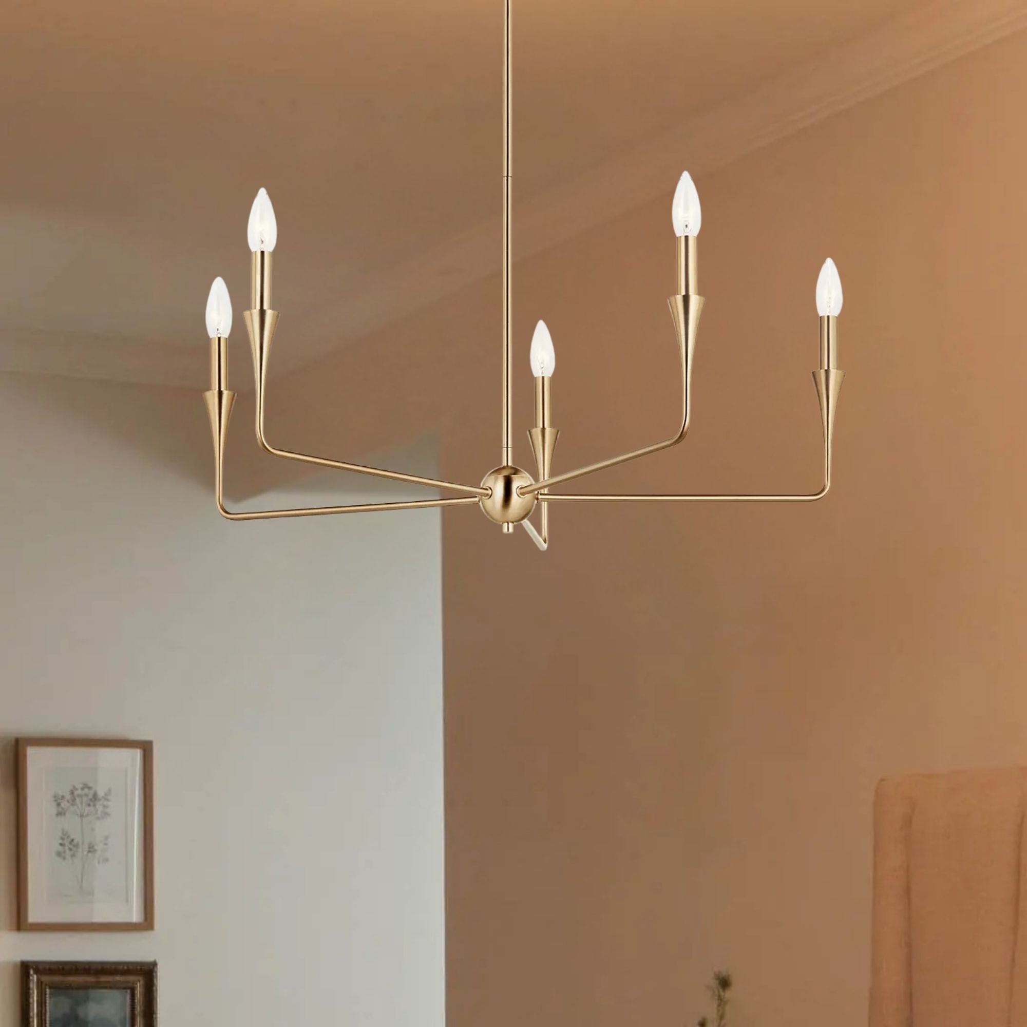 Alvaro 30" 5-Light Chandelier, Champagne Bronze Finish
