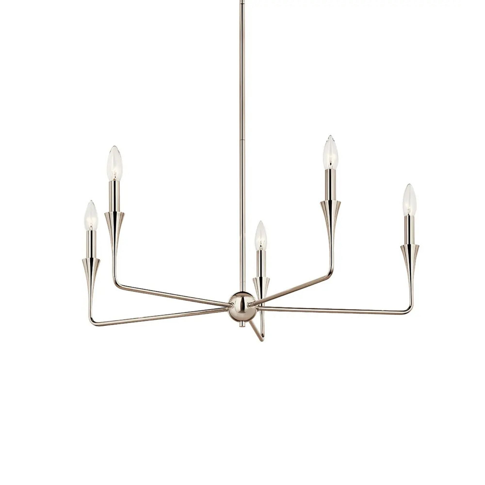 Alvaro 30" 5-Light Chandelier, Polished Nickel Finish