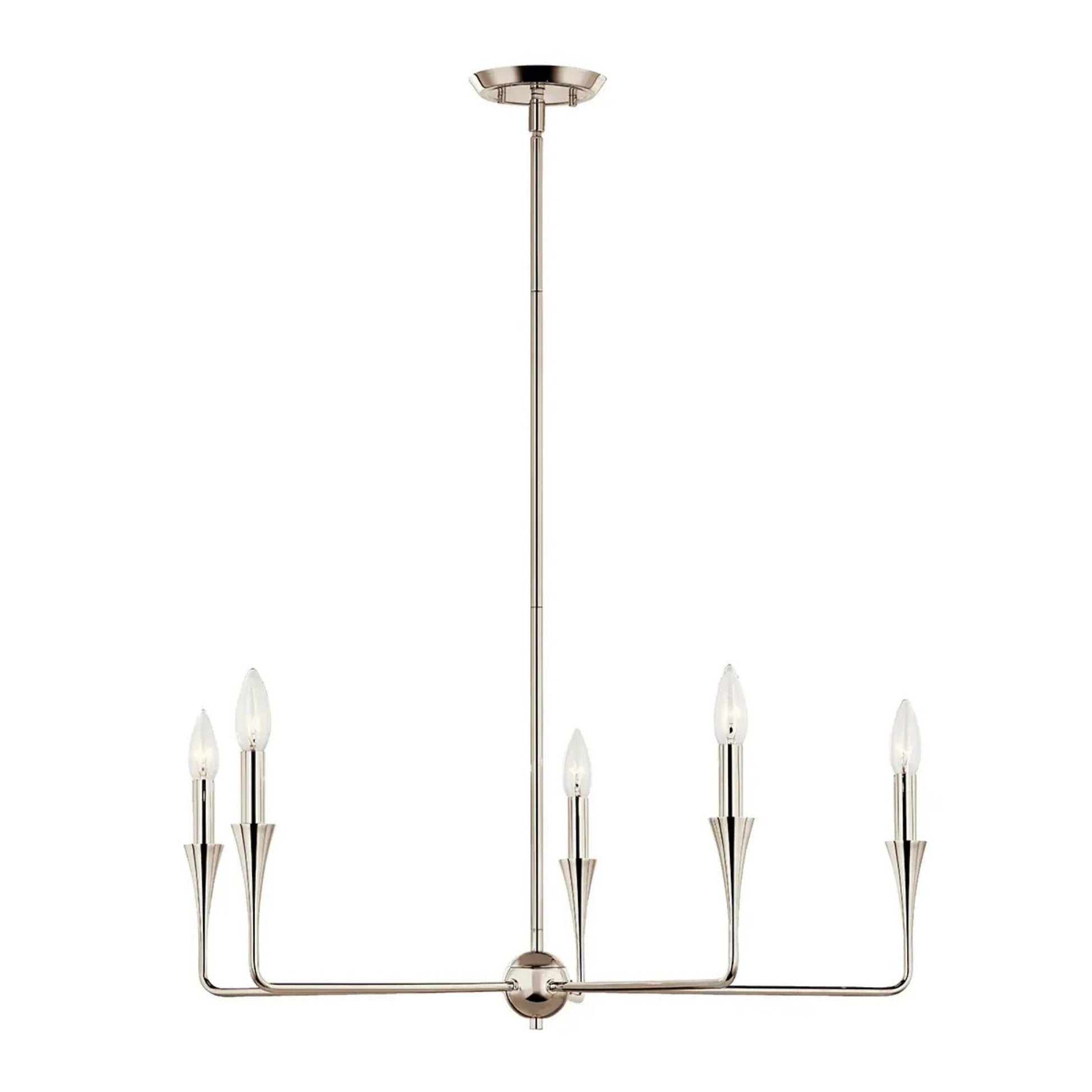 Alvaro 30" 5-Light Chandelier, Polished Nickel Finish - Bees Lighting