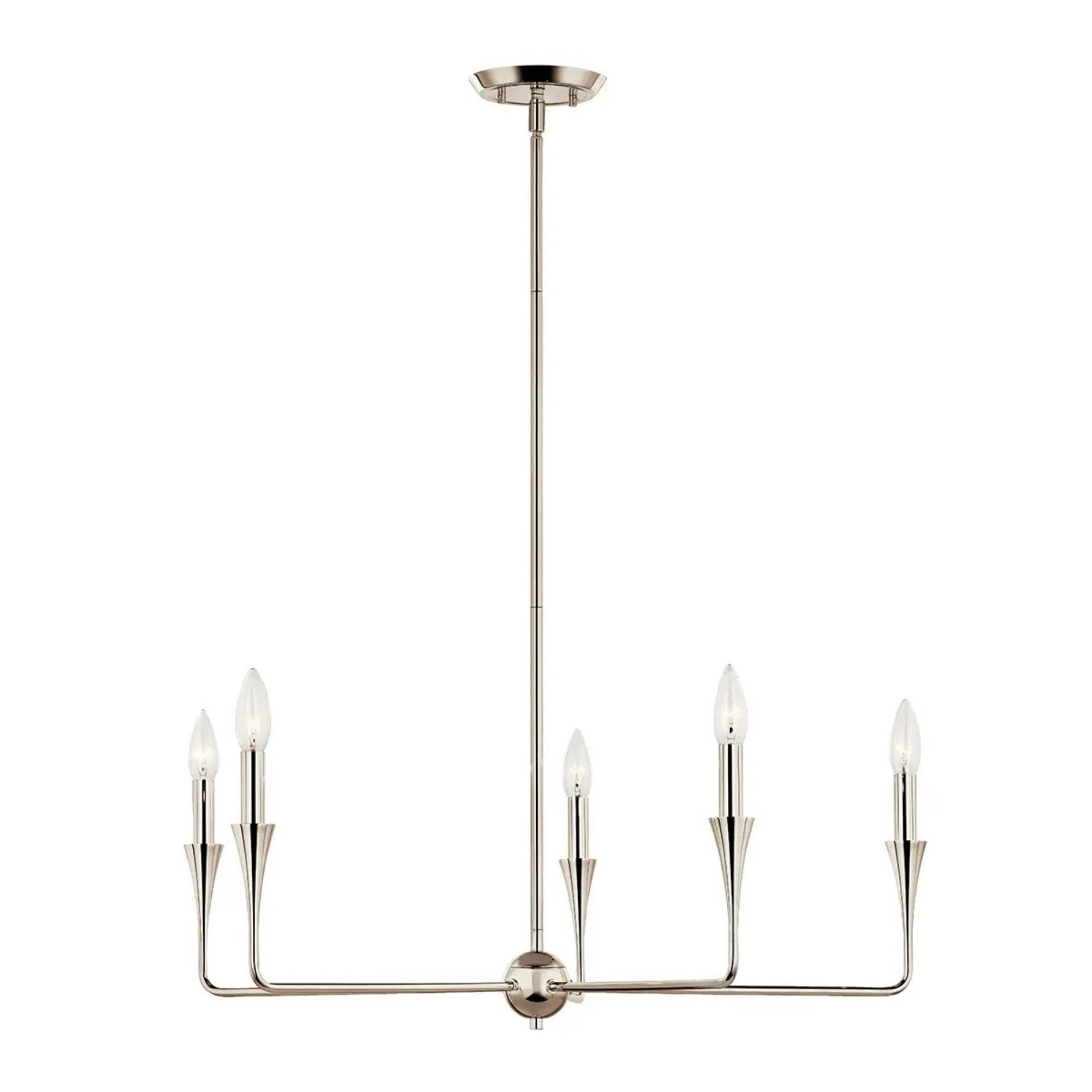 Alvaro 30" 5-Light Chandelier, Polished Nickel Finish - Bees Lighting