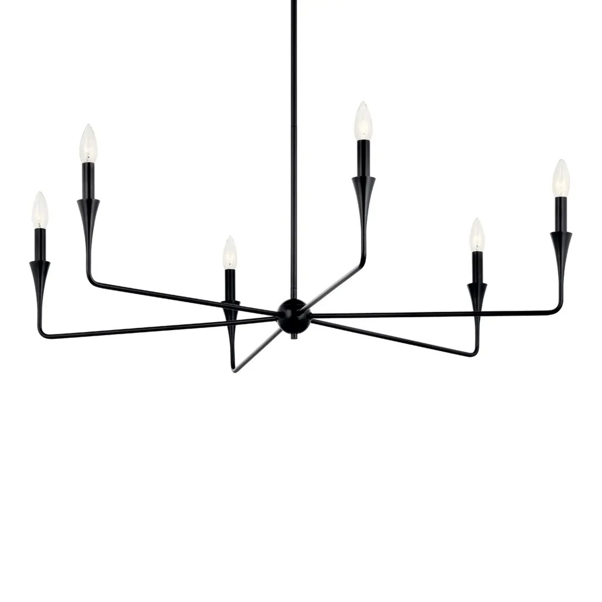 Alvaro 40" 6-Light Chandelier, Black Finish