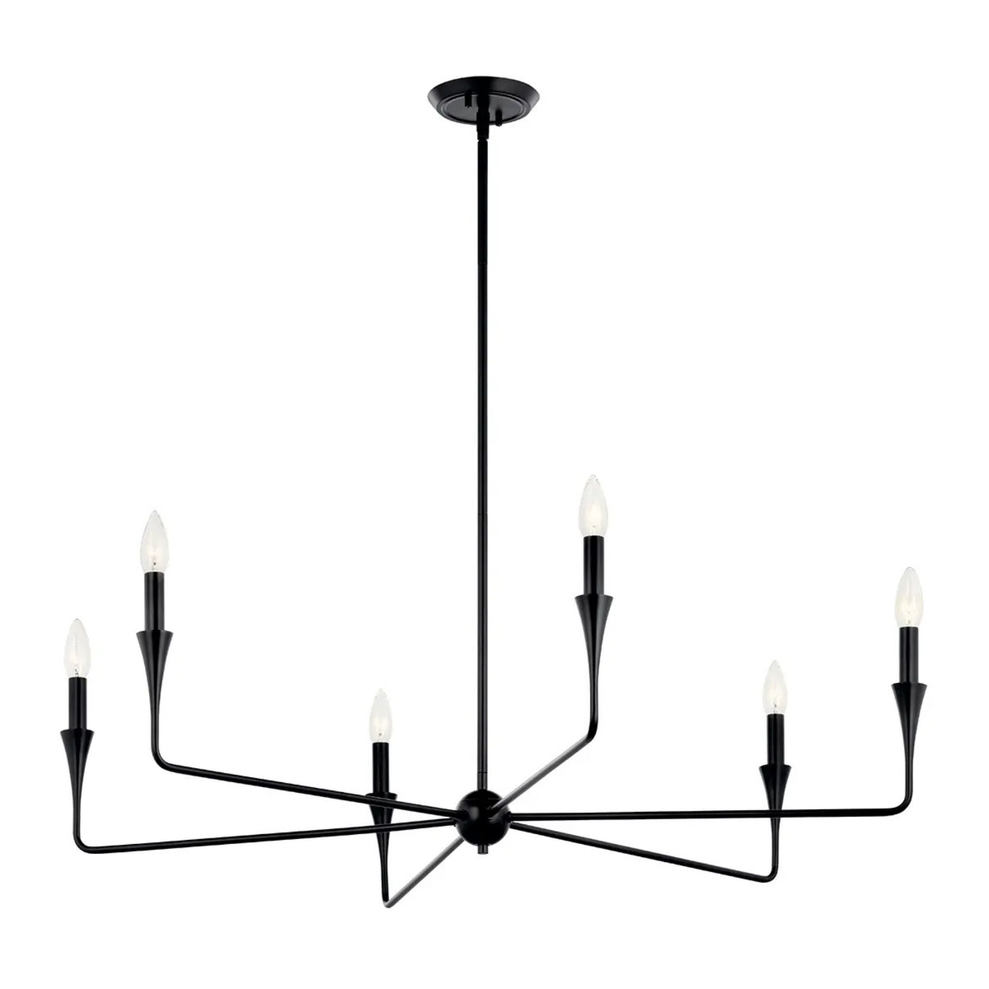 Alvaro 40" 6-Light Chandelier, Black Finish