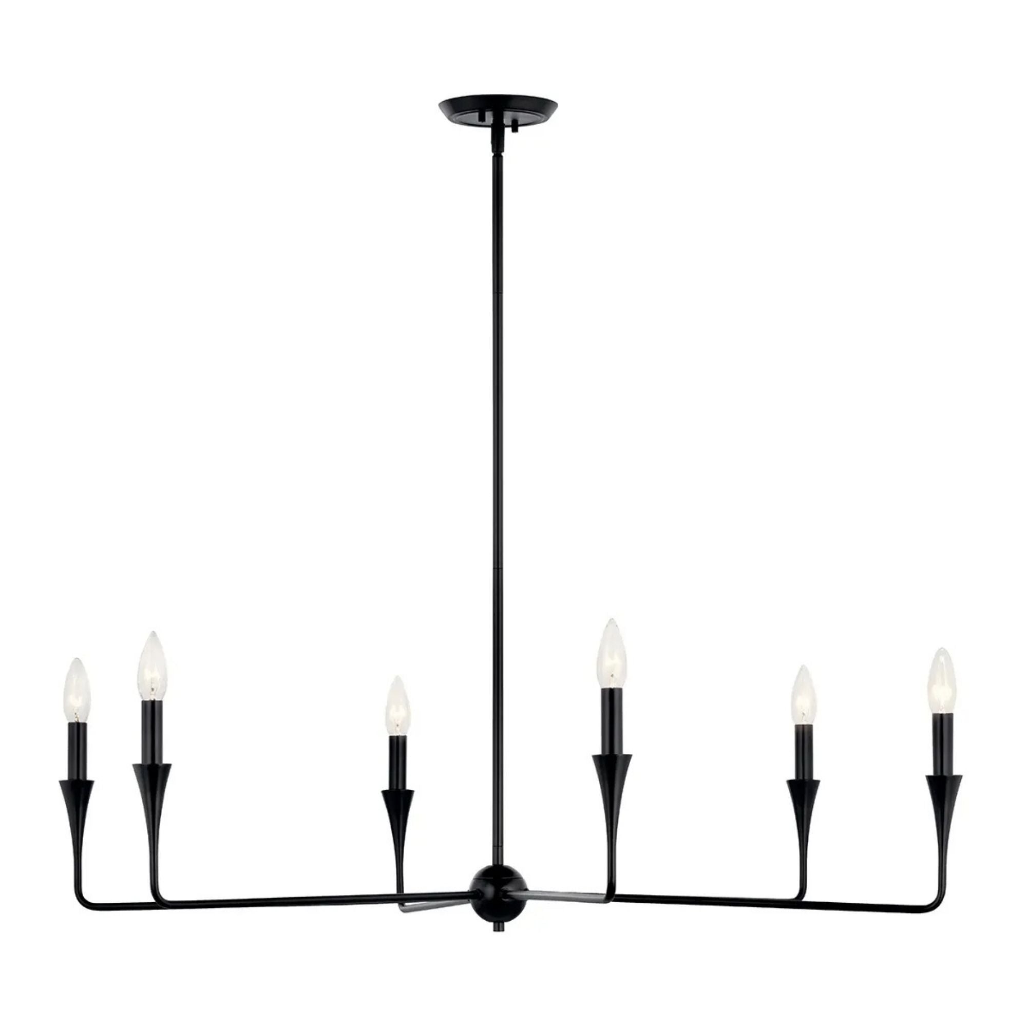 Alvaro 40" 6-Light Chandelier, Black Finish