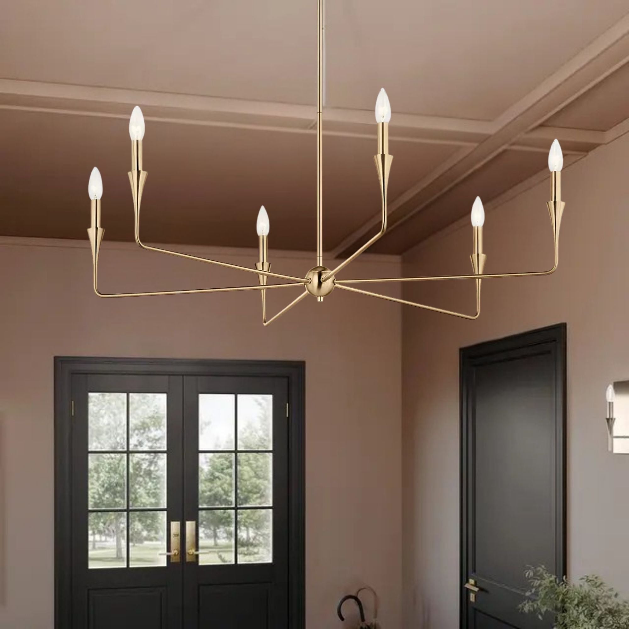 Alvaro 40" 6-Light Chandelier, Champagne Bronze Finish