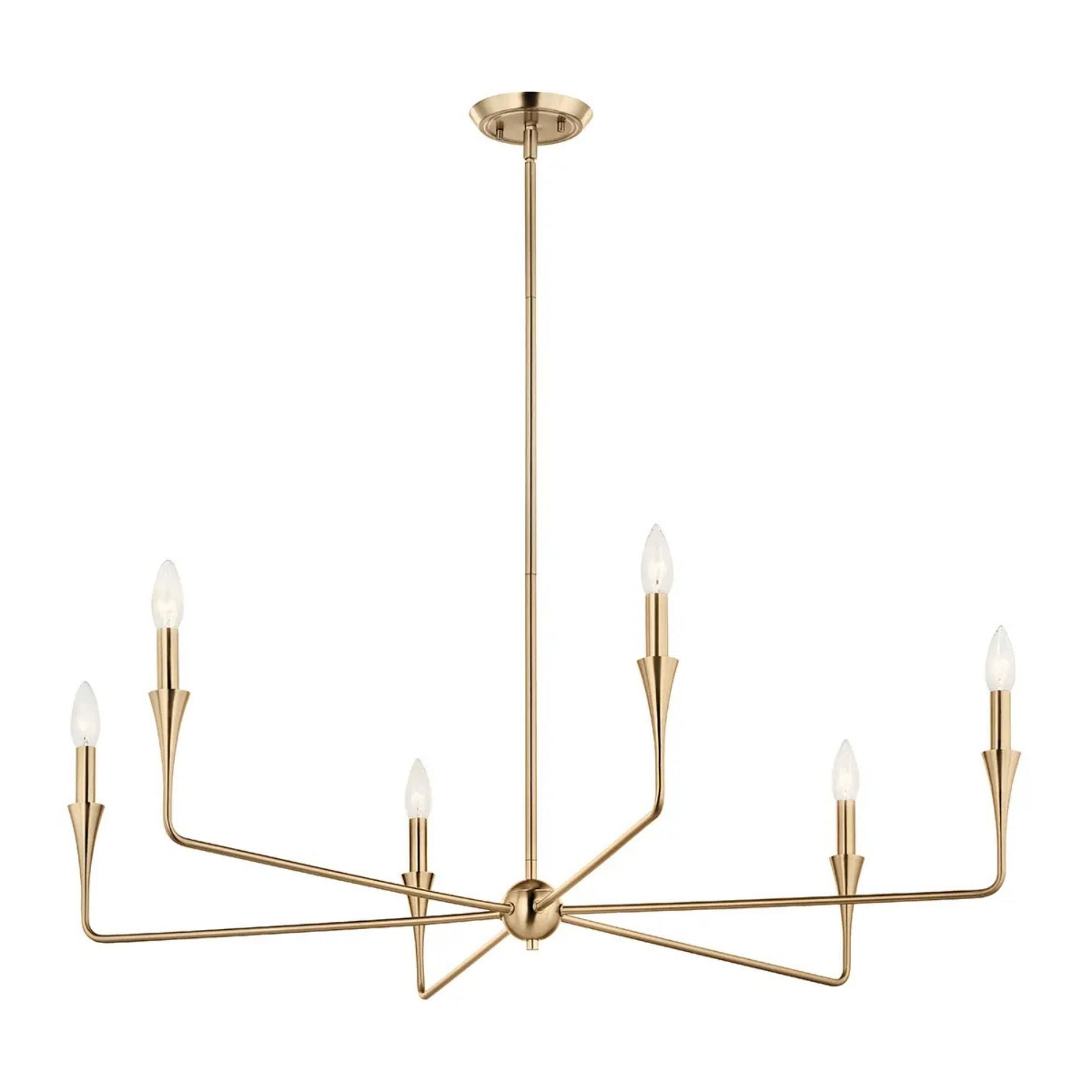Alvaro 40" 6-Light Chandelier, Champagne Bronze Finish