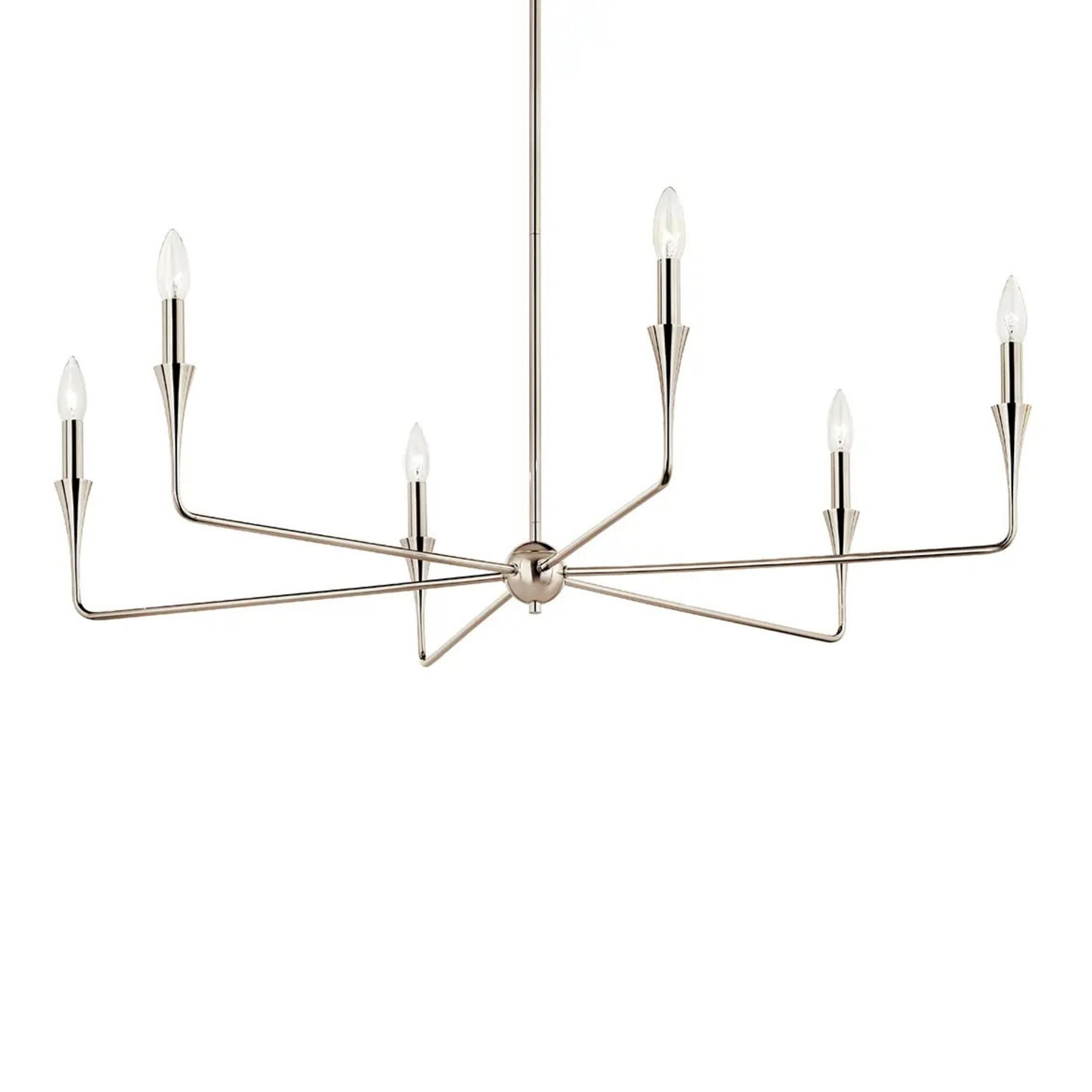 Alvaro 40" 6-Light Chandelier, Polished Nickel Finish