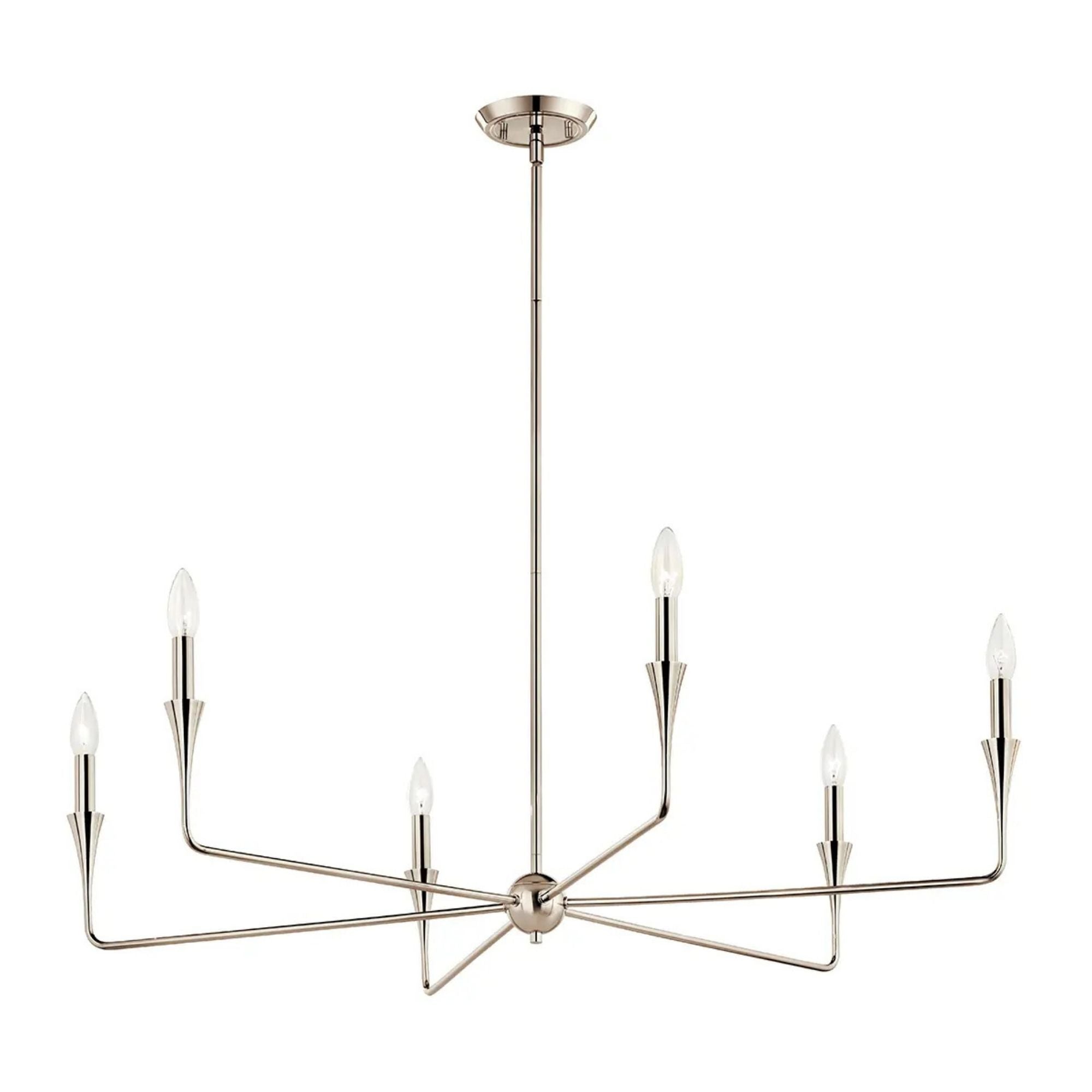 Alvaro 40" 6-Light Chandelier, Polished Nickel Finish
