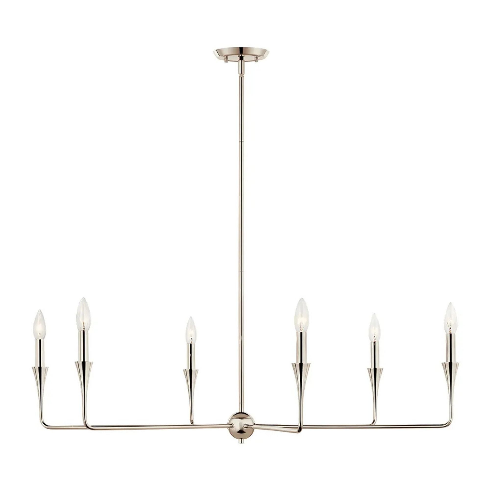 Alvaro 40" 6-Light Chandelier, Polished Nickel Finish