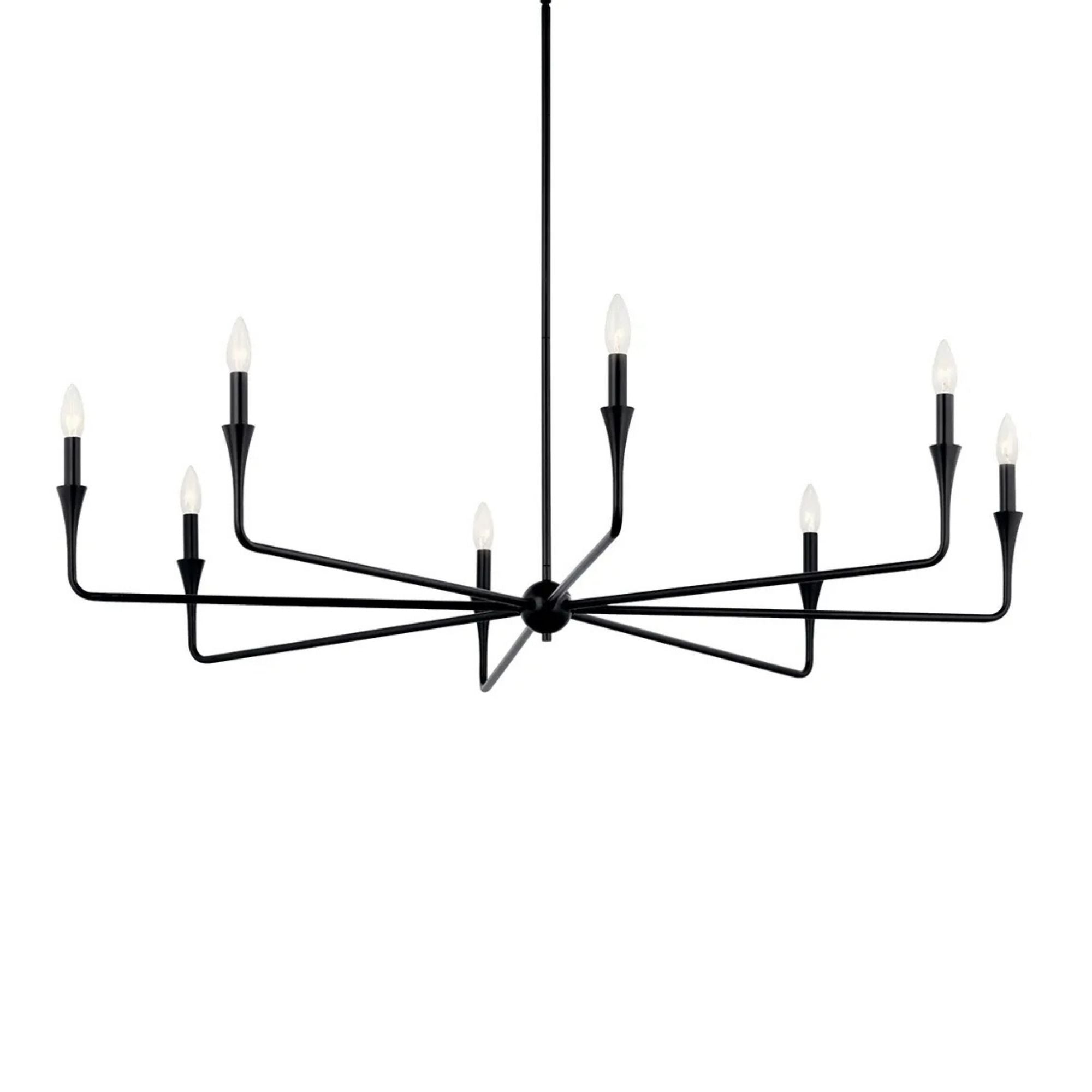 Alvaro 50" 8-Light Chandelier, Black Finish