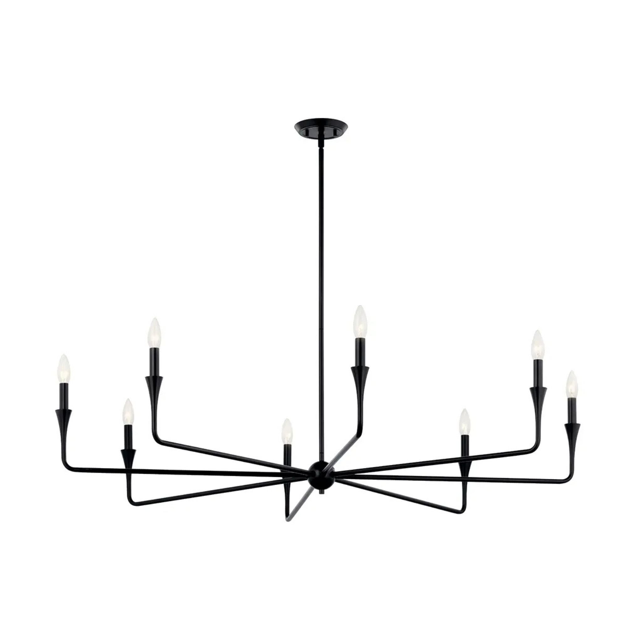 Alvaro 50" 8-Light Chandelier, Black Finish