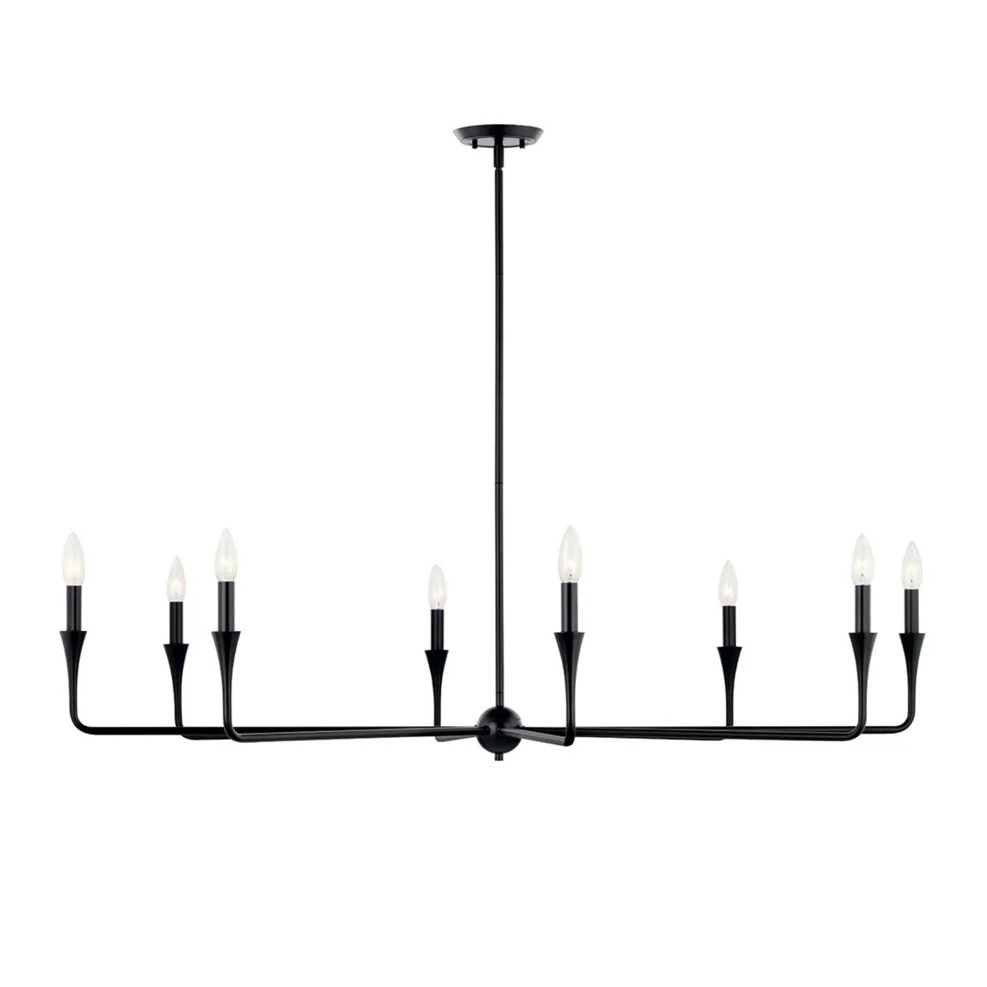 Alvaro 50" 8-Light Chandelier, Black Finish