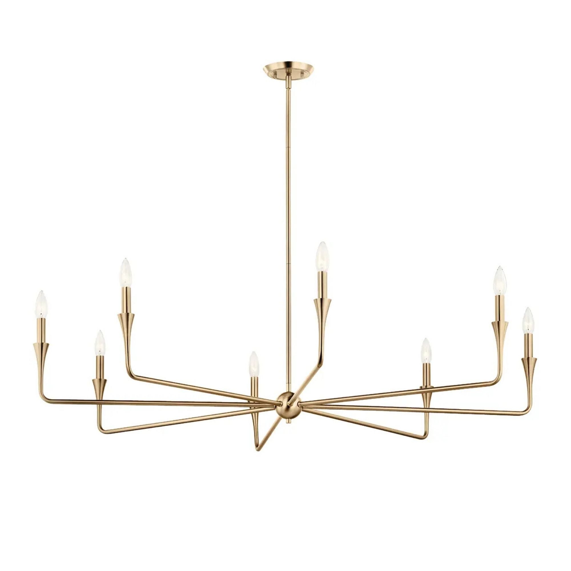 Alvaro 50" 8-Light Chandelier, Champagne Bronze Finish - Bees Lighting