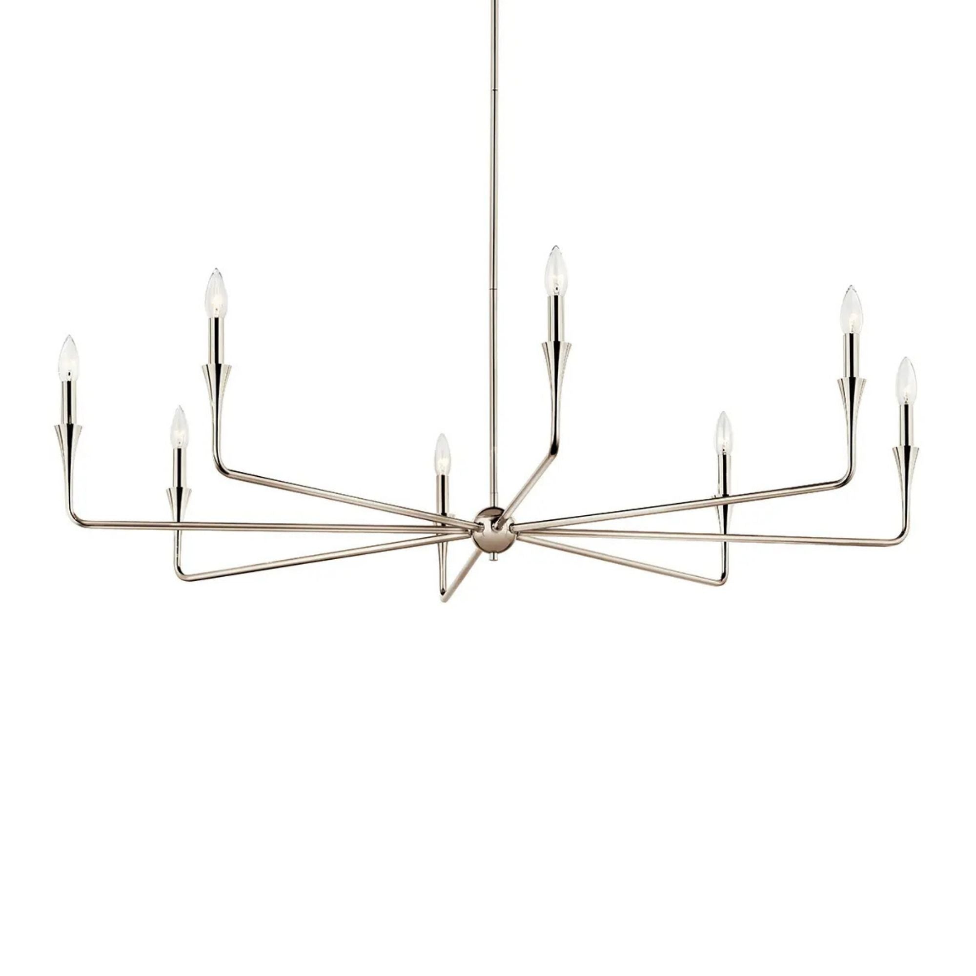 Alvaro 50" 8-Light Chandelier, Polished Nickel Finish