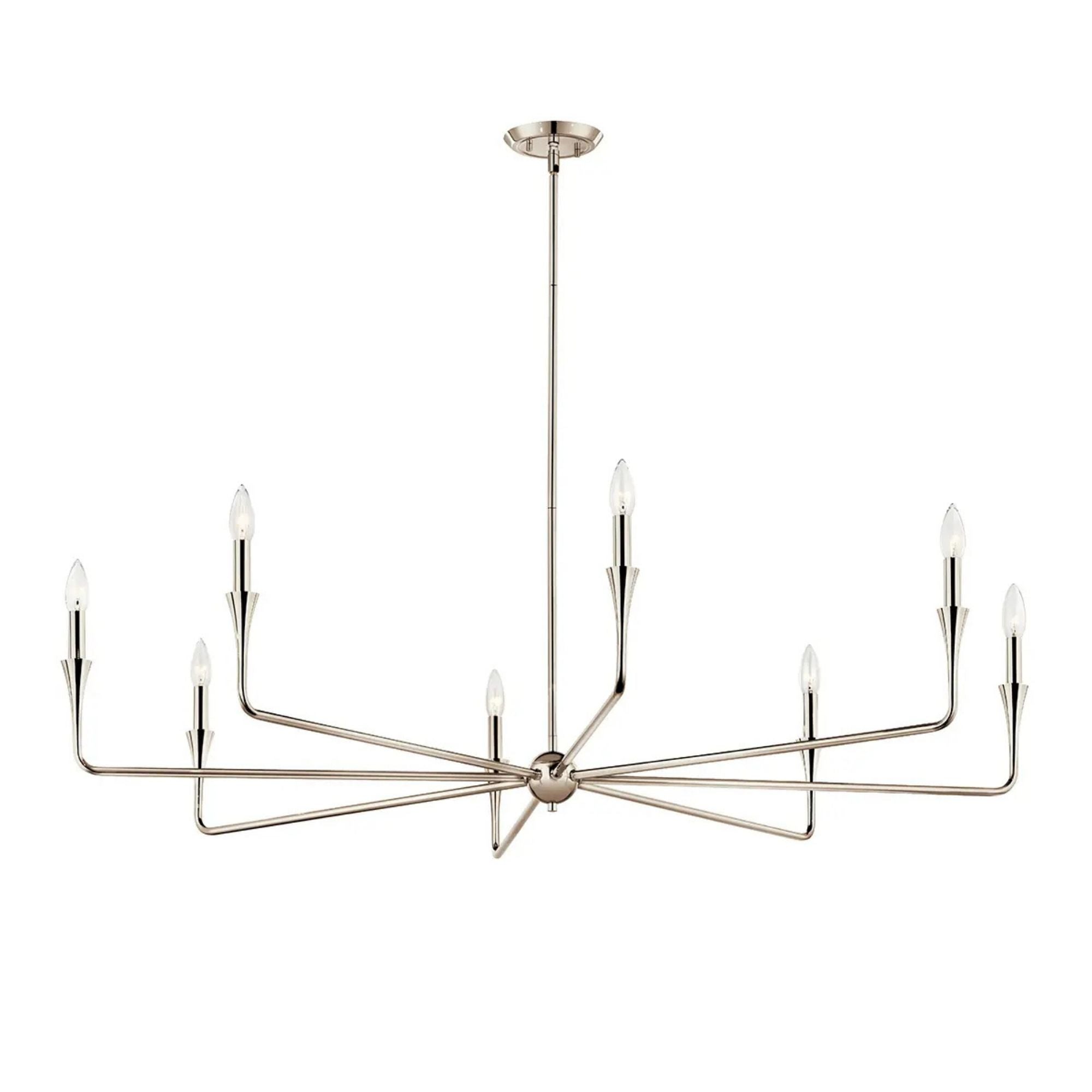 Alvaro 50" 8-Light Chandelier, Polished Nickel Finish