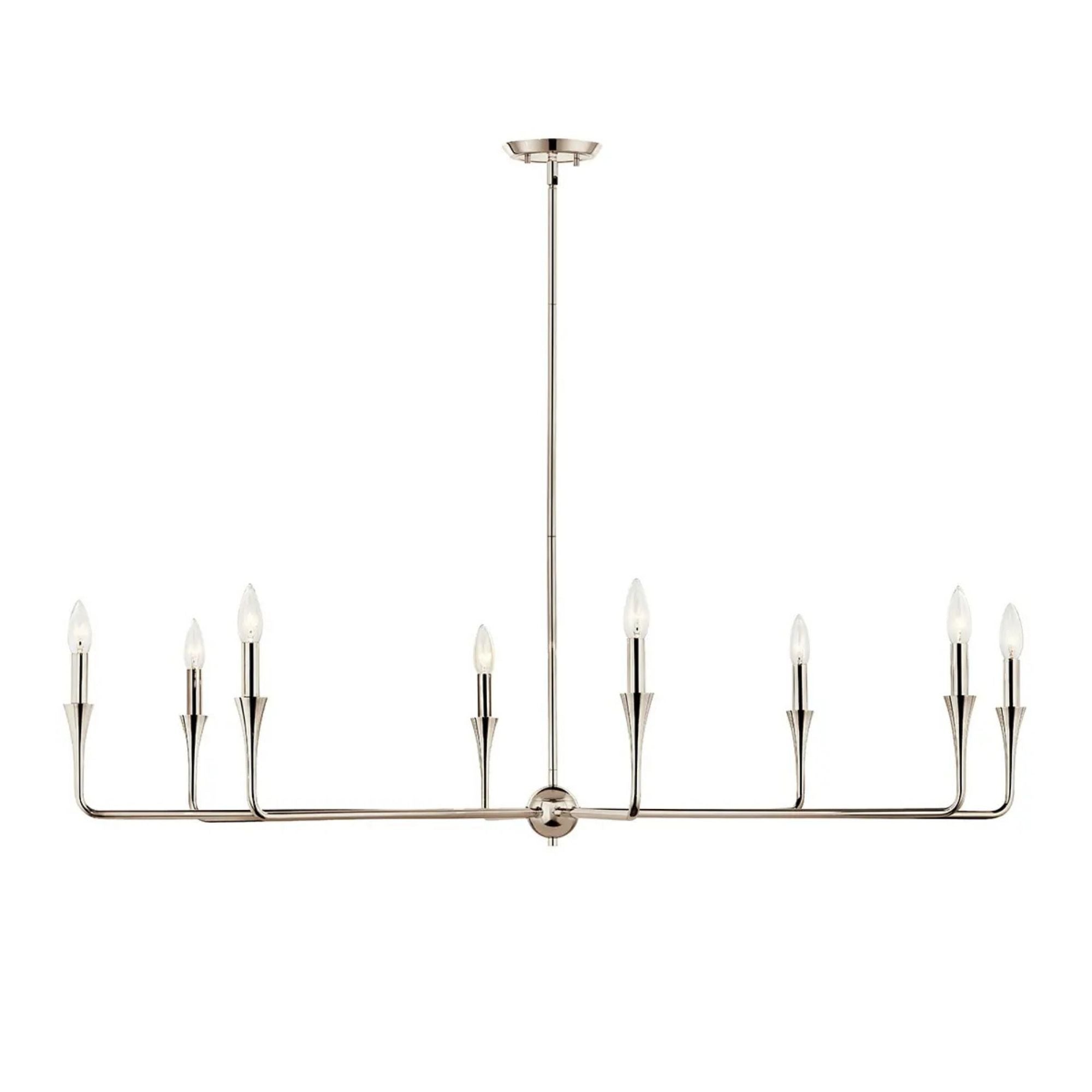 Alvaro 50" 8-Light Chandelier, Polished Nickel Finish