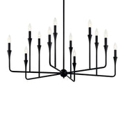 Alvaro 40" 12-Light Chandelier, Black Finish