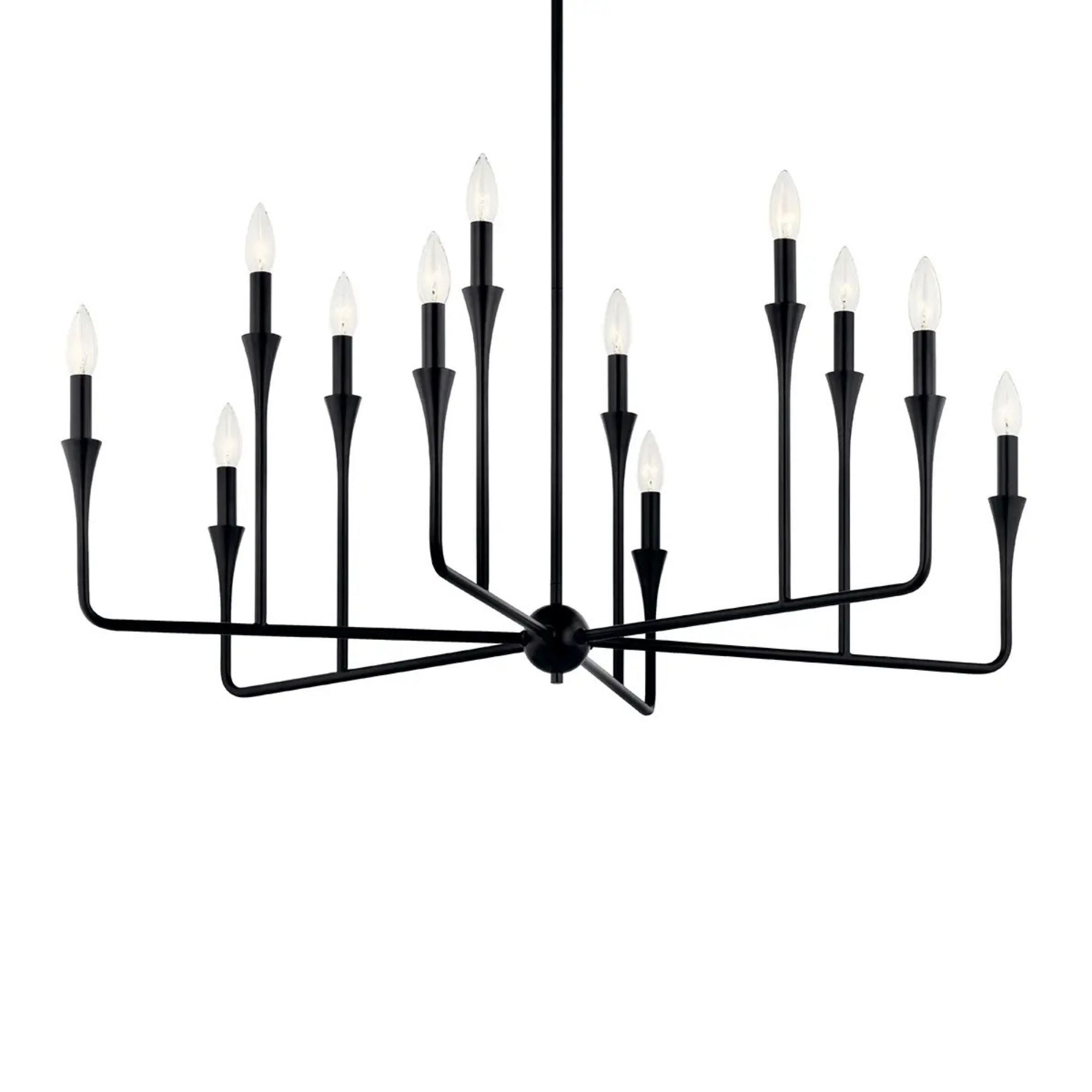 Alvaro 40" 12-Light Chandelier, Black Finish