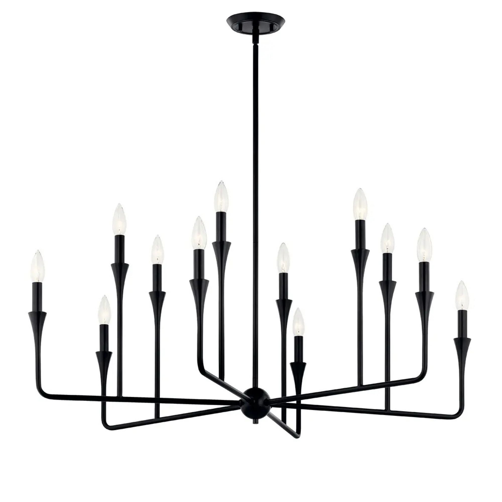 Alvaro 40" 12-Light Chandelier, Black Finish