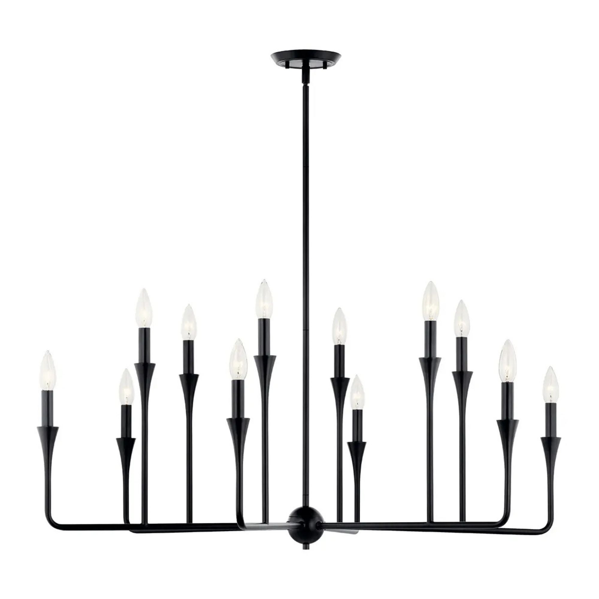 Alvaro 40" 12-Light Chandelier, Black Finish