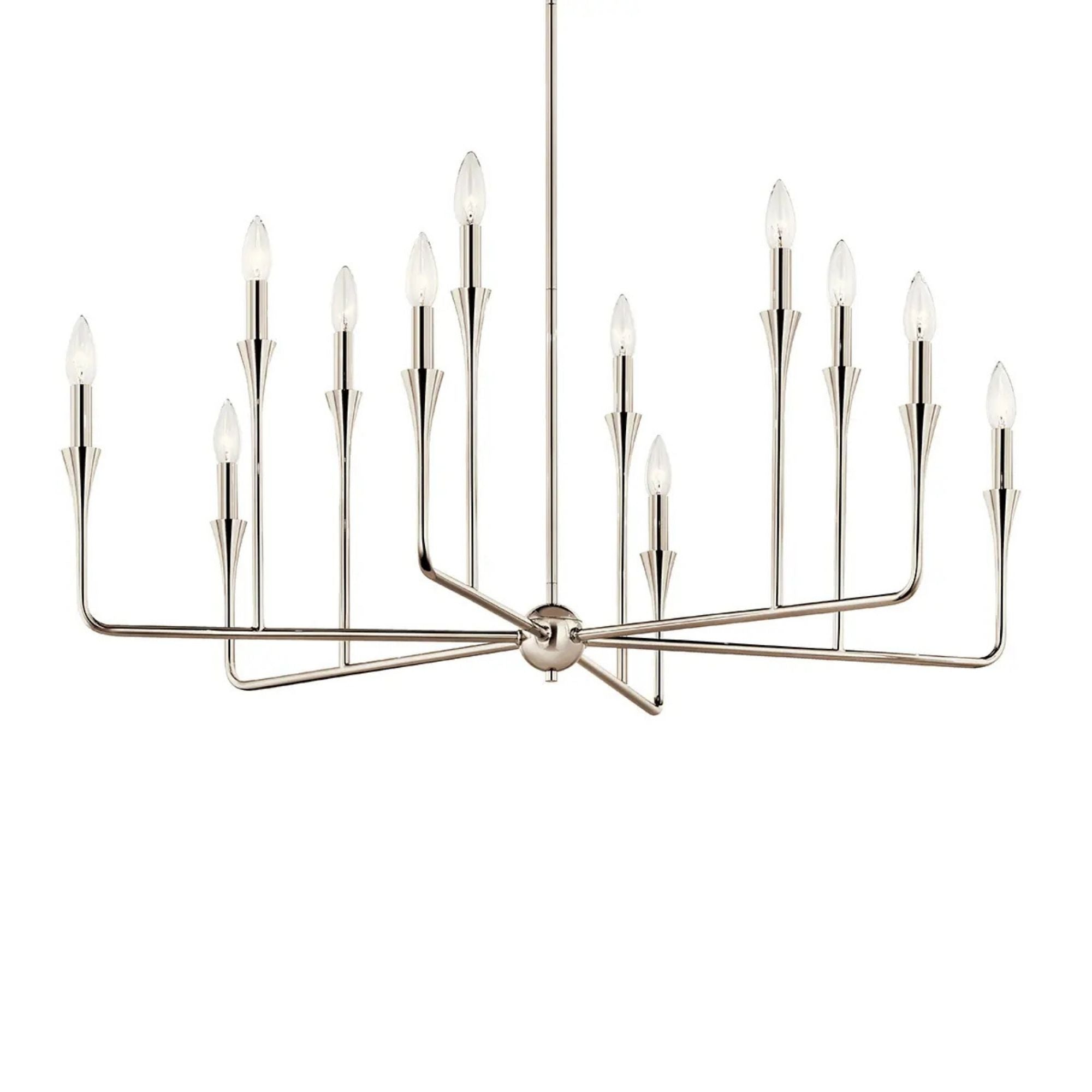 Alvaro 40" 12-Light Chandelier, Polished Nickel Finish