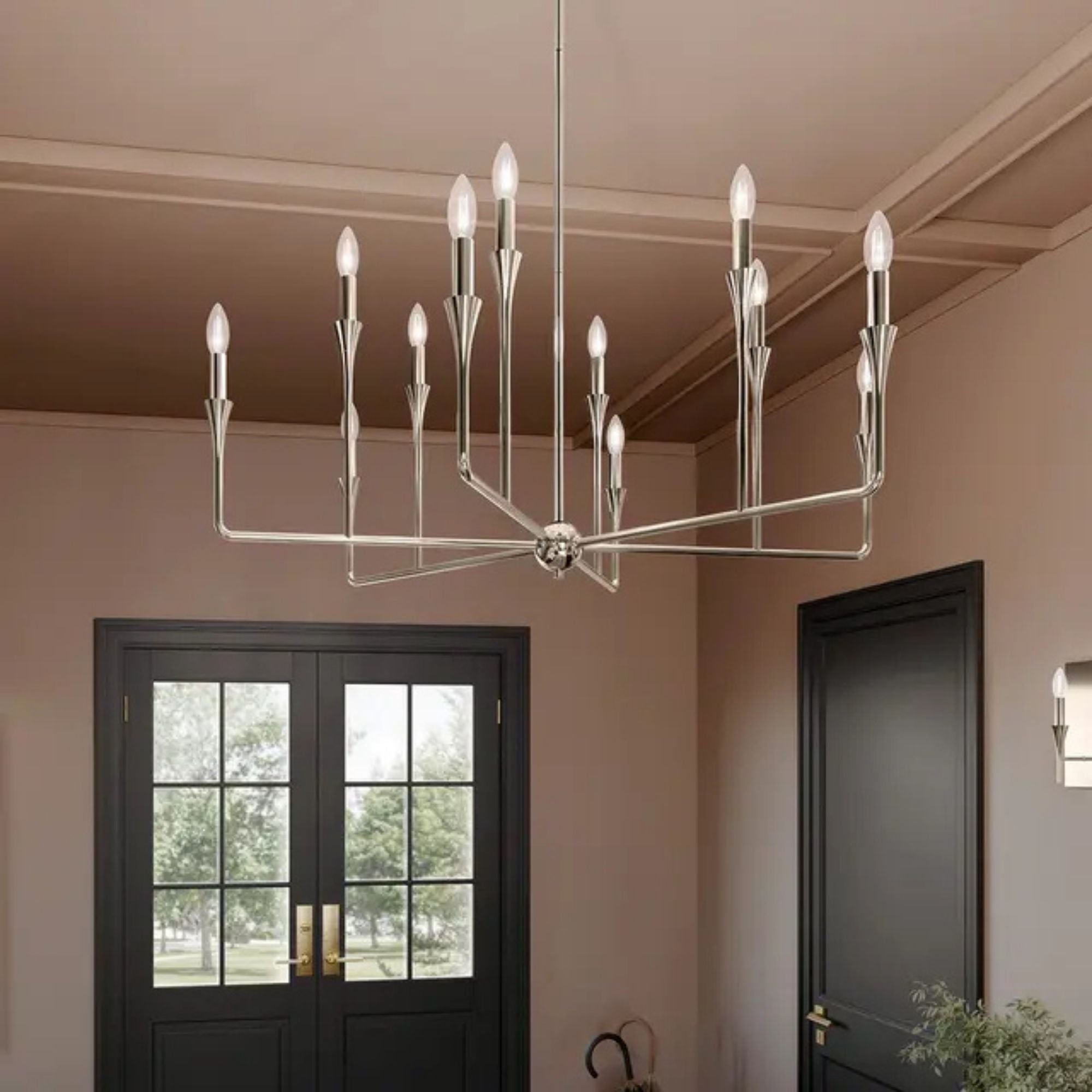 Alvaro 40" 12-Light Chandelier, Polished Nickel Finish