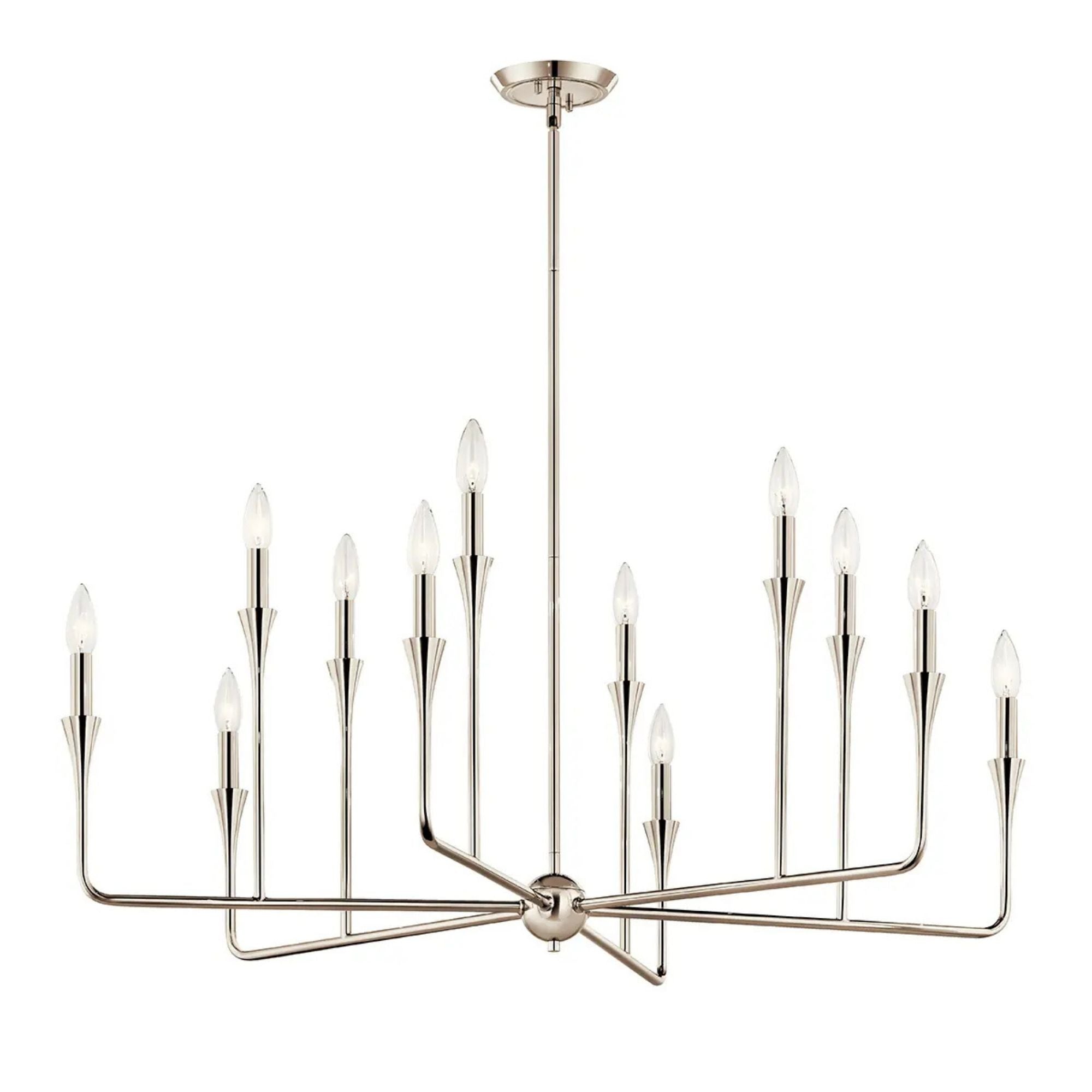 Alvaro 40" 12-Light Chandelier, Polished Nickel Finish