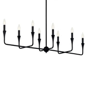 Alvaro 46" 8-Light Linear Chandelier, Black Finish
