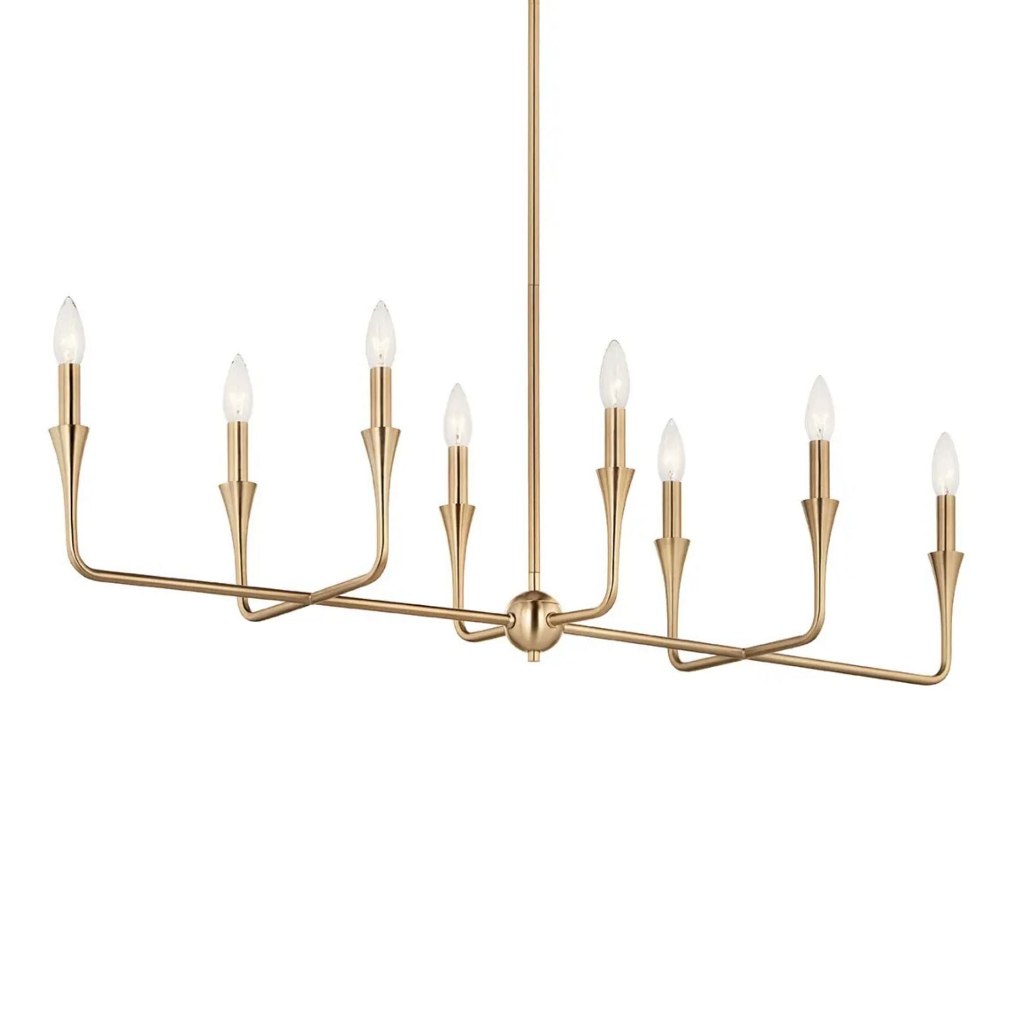 Alvaro 46" 8-Light Linear Chandelier, Champagne Bronze Finish