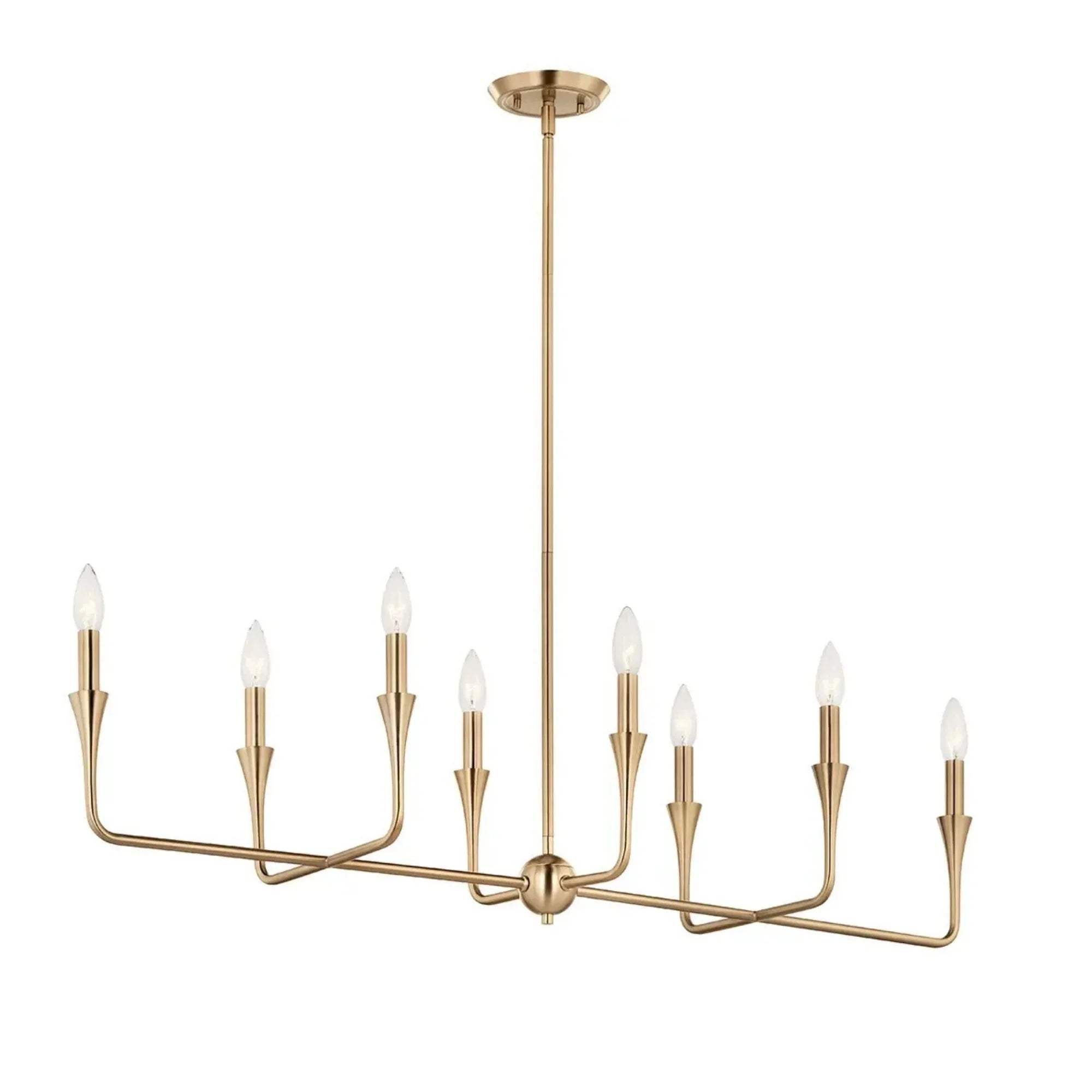 Alvaro 46" 8-Light Linear Chandelier, Champagne Bronze Finish