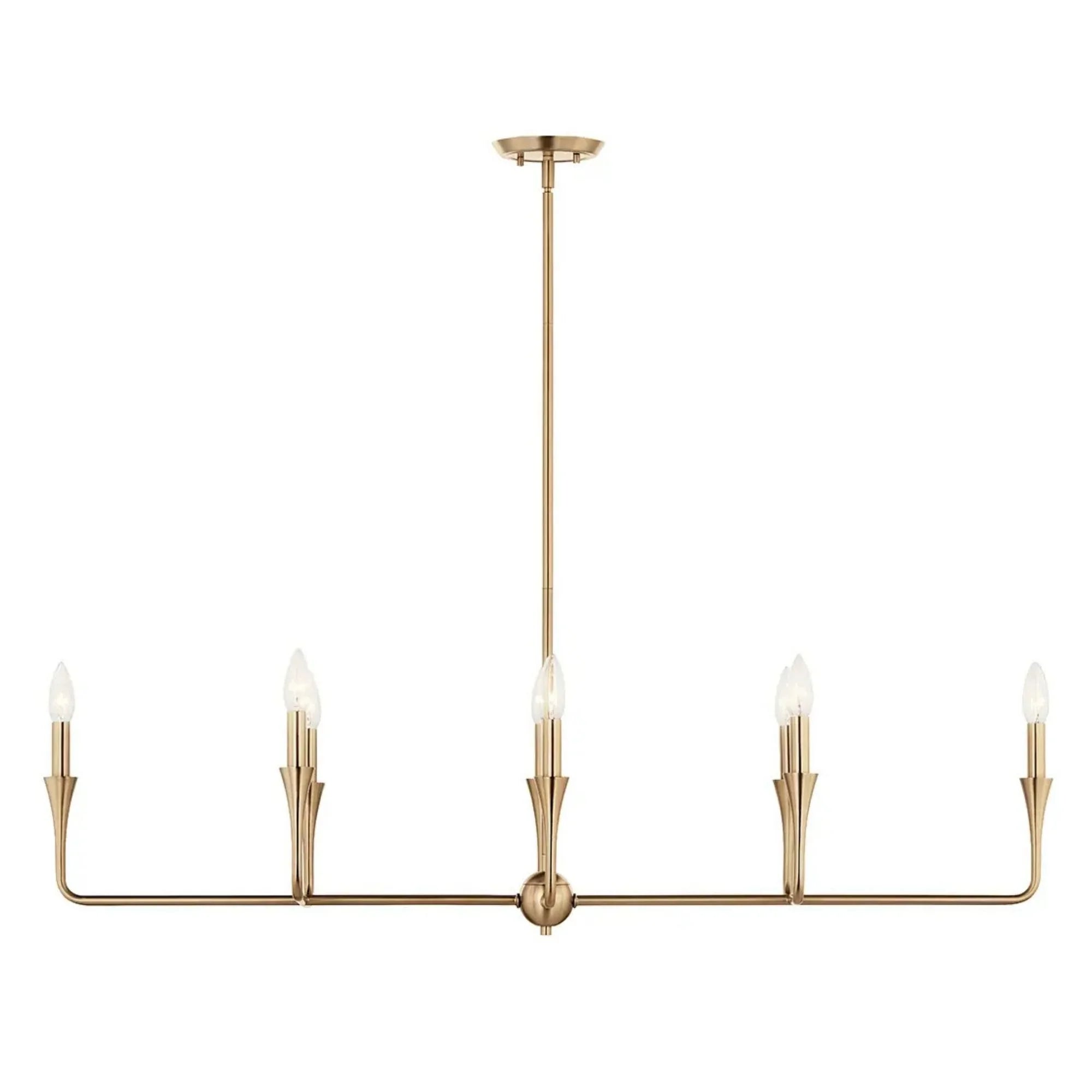 Alvaro 46" 8-Light Linear Chandelier, Champagne Bronze Finish