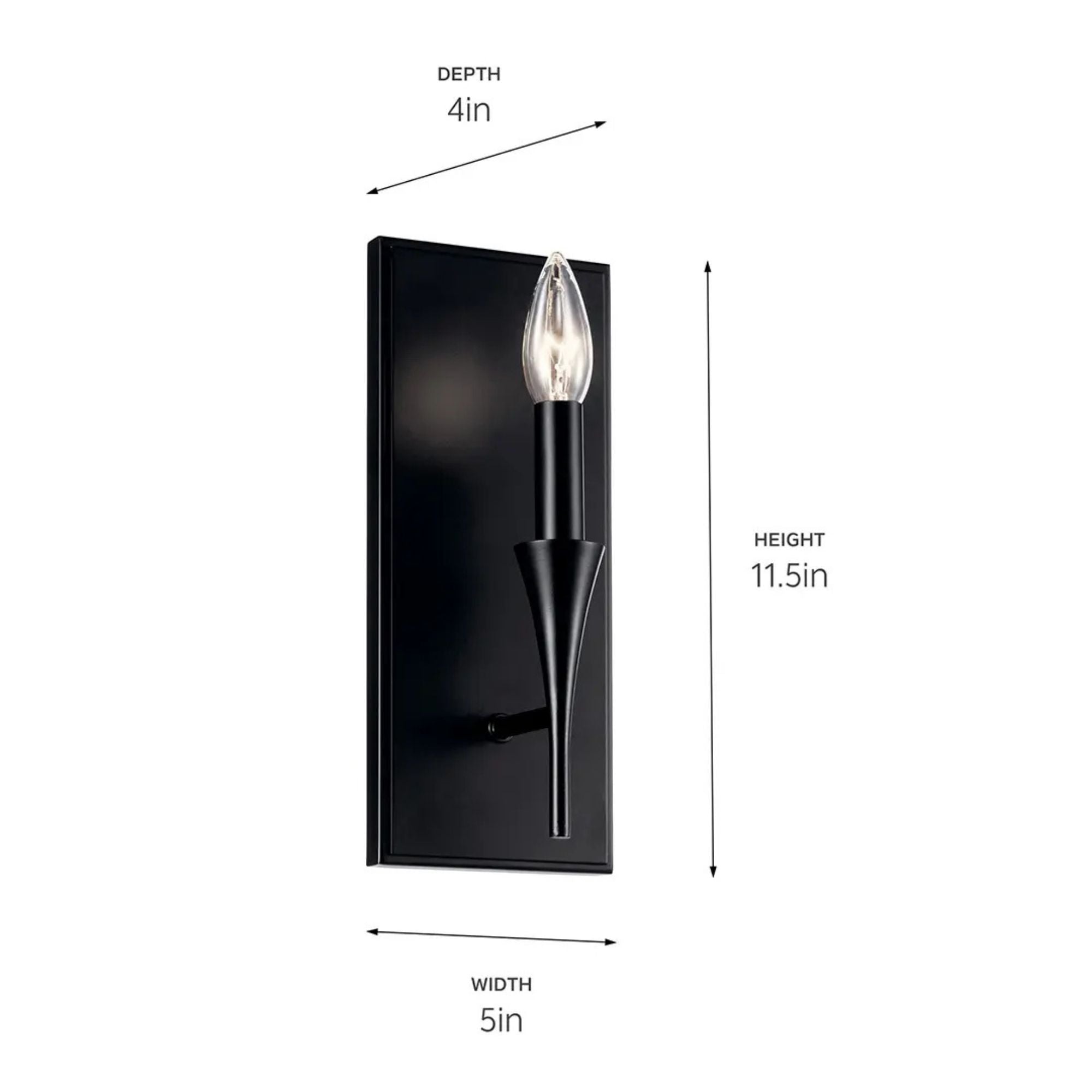 Alvaro 11" Wall Sconce, Black Finish