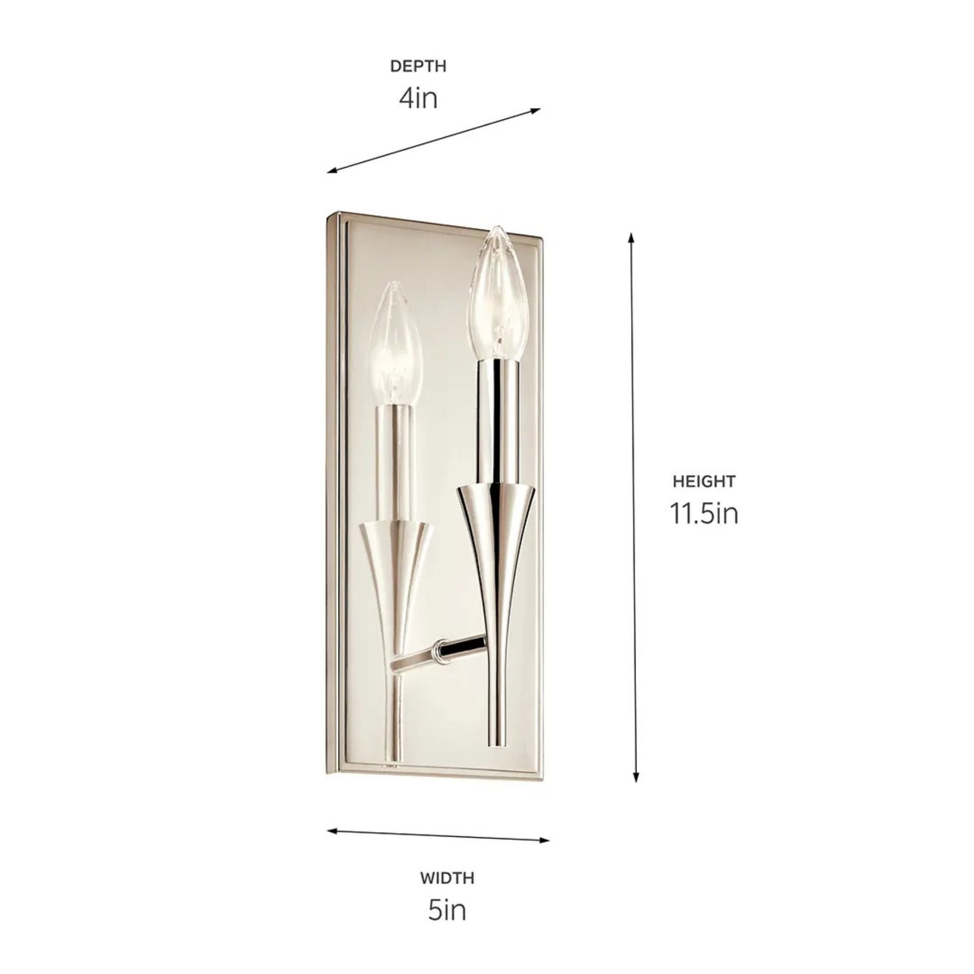 Alvaro 11" Wall Sconce, Polished Nickel Finish