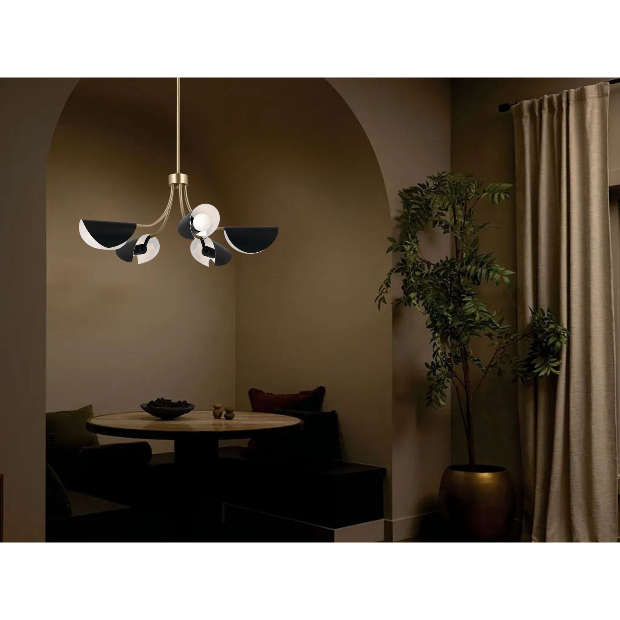 Arcus 29" 5-Light Chandelier, Champagne Bronze & Black Finish