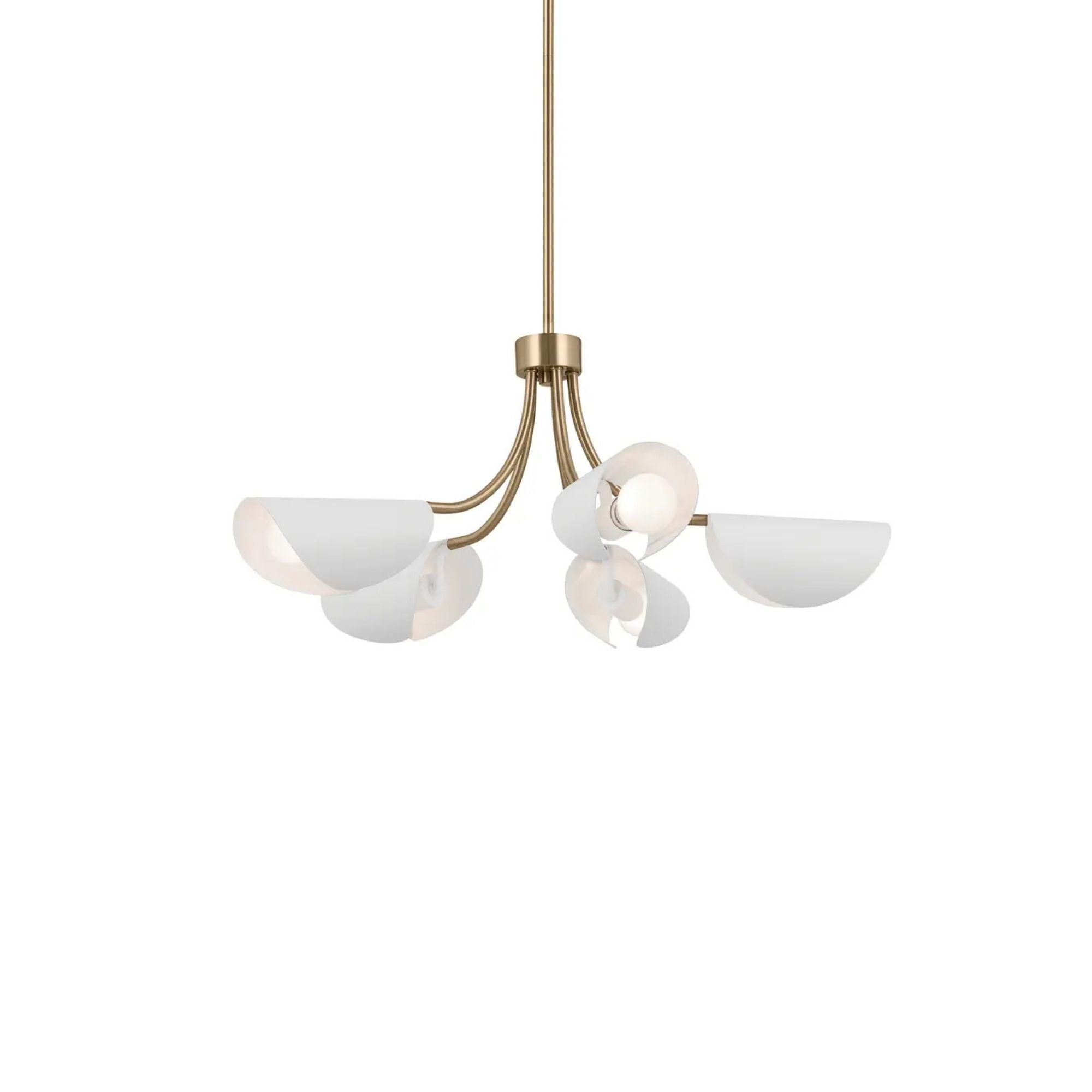 Arcus 29" 5-Light Chandelier, Champagne Bronze & White Finish