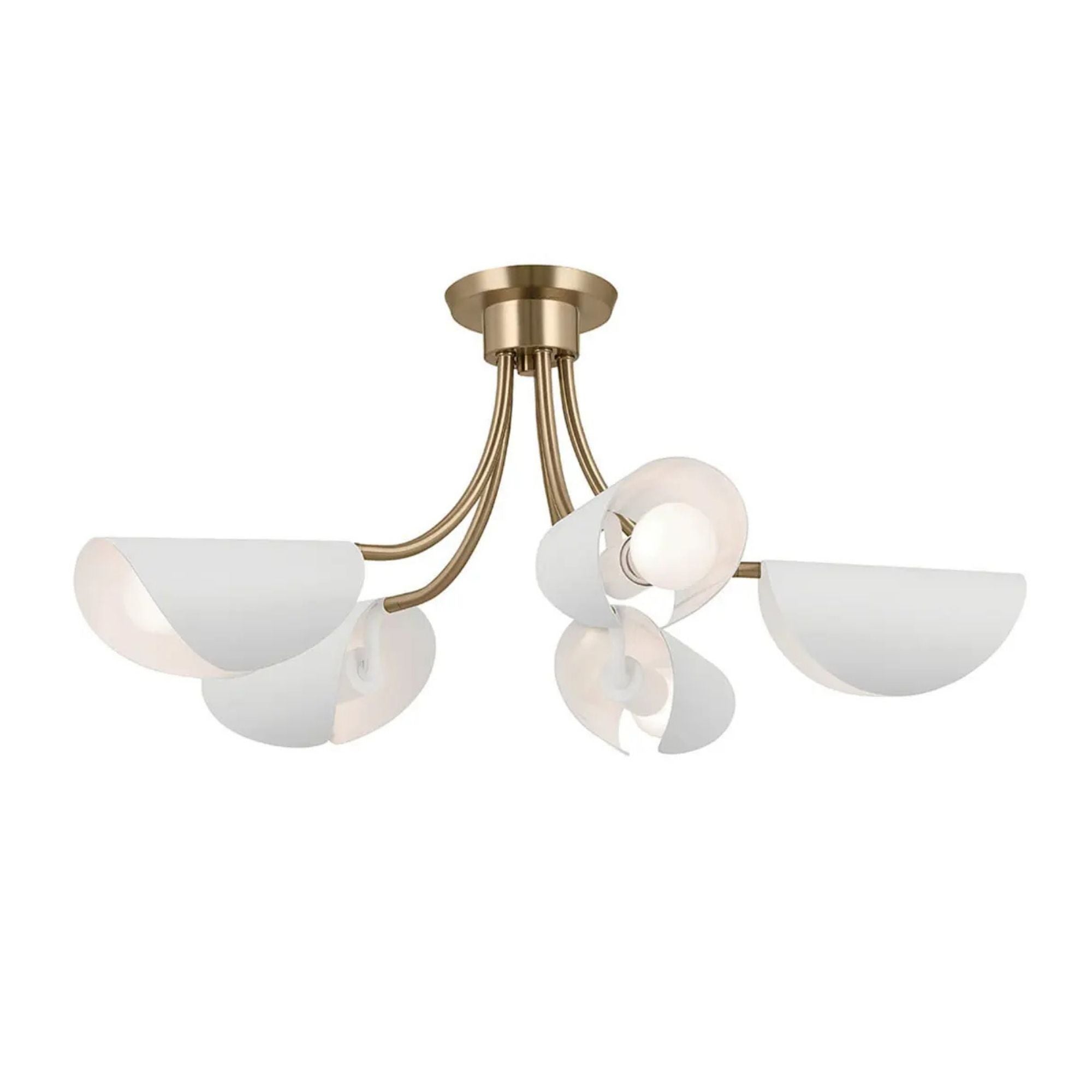 Arcus 29" 5-Light Chandelier, Champagne Bronze & White Finish