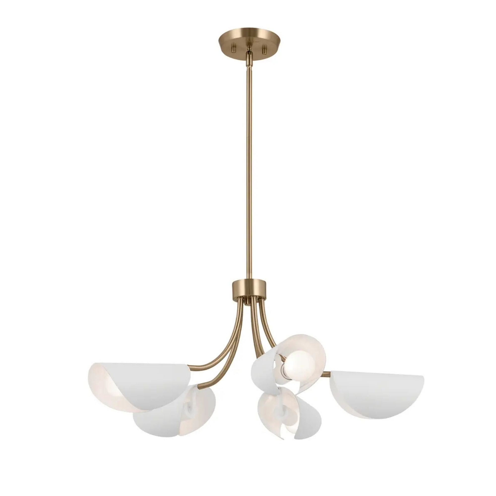 Arcus 29" 5-Light Chandelier, Champagne Bronze & White Finish