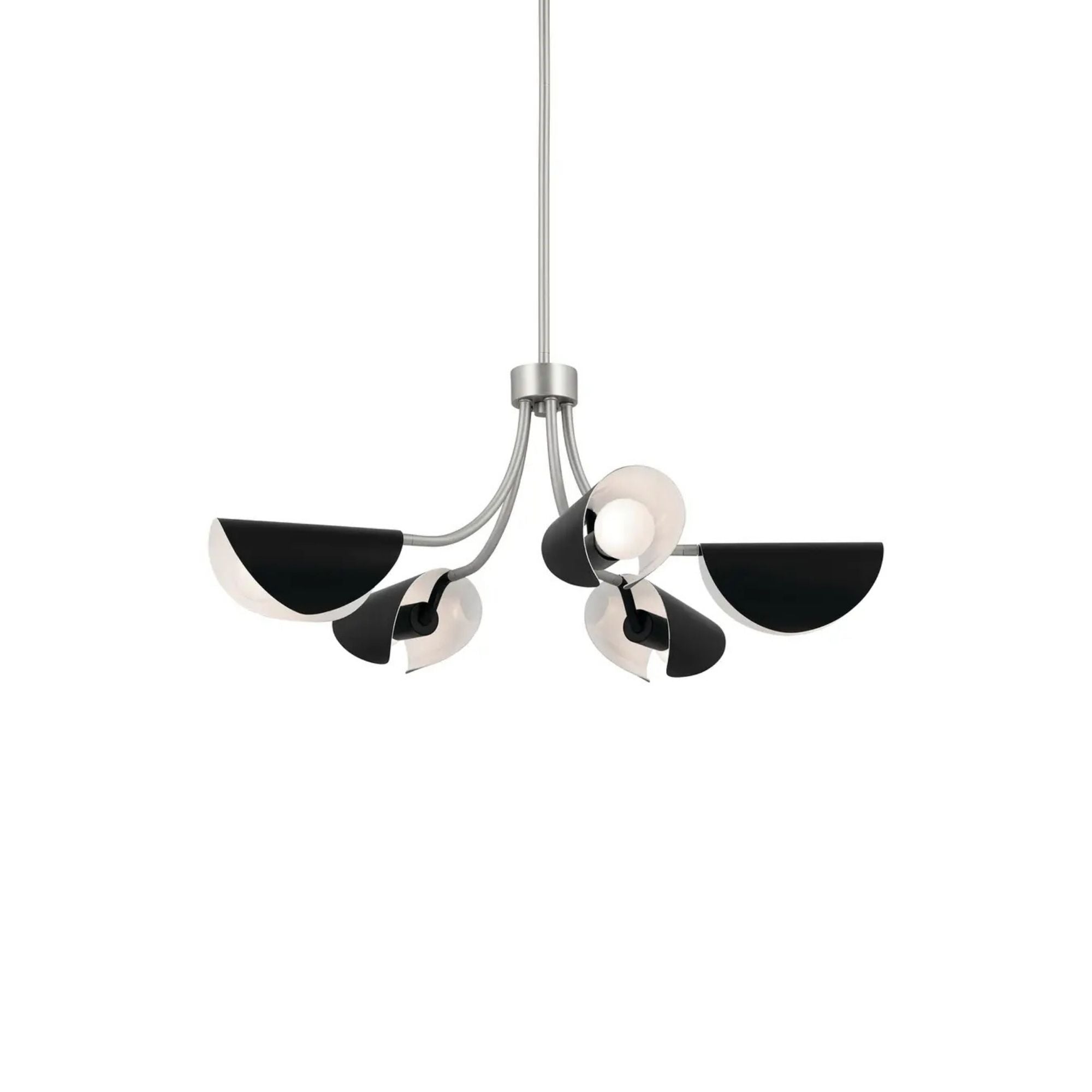 Arcus 29" 5-Light Chandelier, Satin Nickel & Black Finish