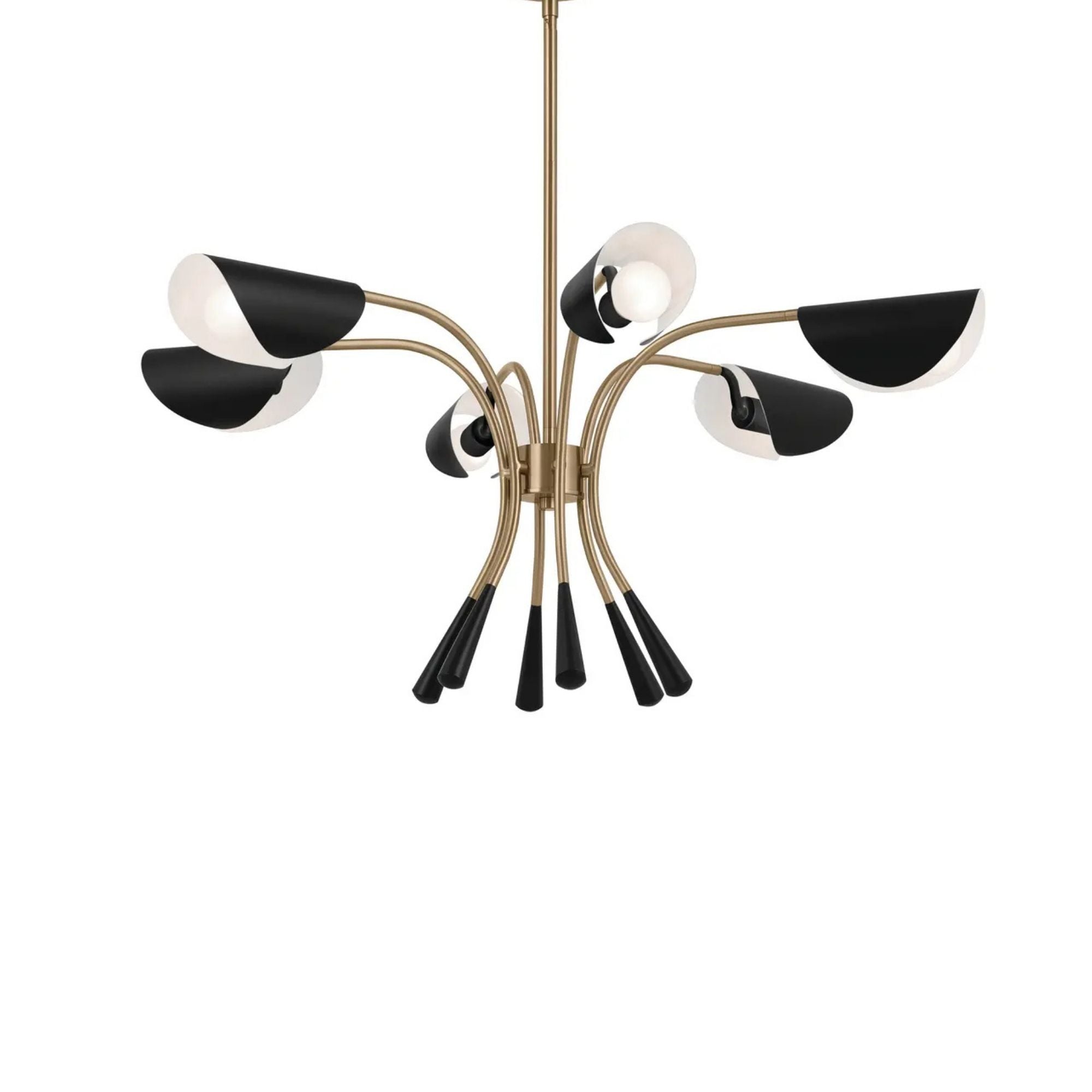 Arcus 39" 6-Light Chandelier, Champagne Bronze & Black Finish