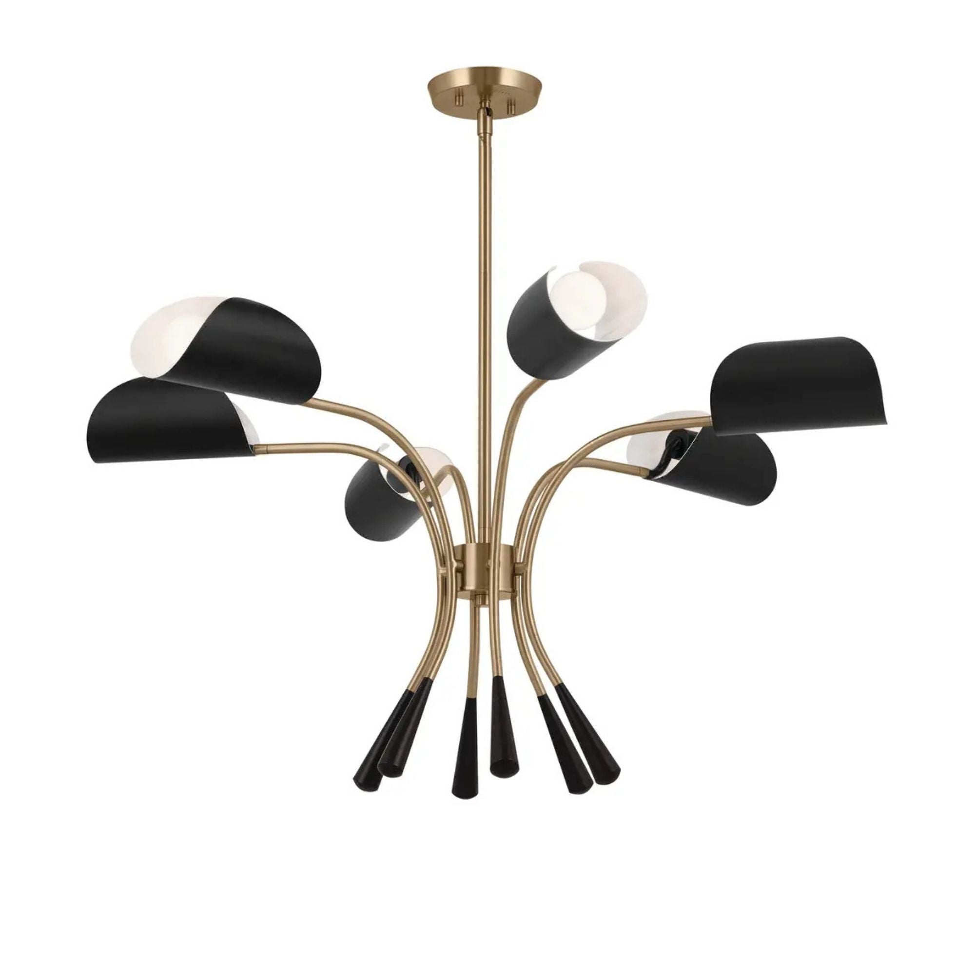 Arcus 39" 6-Light Chandelier, Champagne Bronze & Black Finish