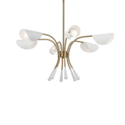 Arcus 39" 6-Light Chandelier, Champagne Bronze & White Finish