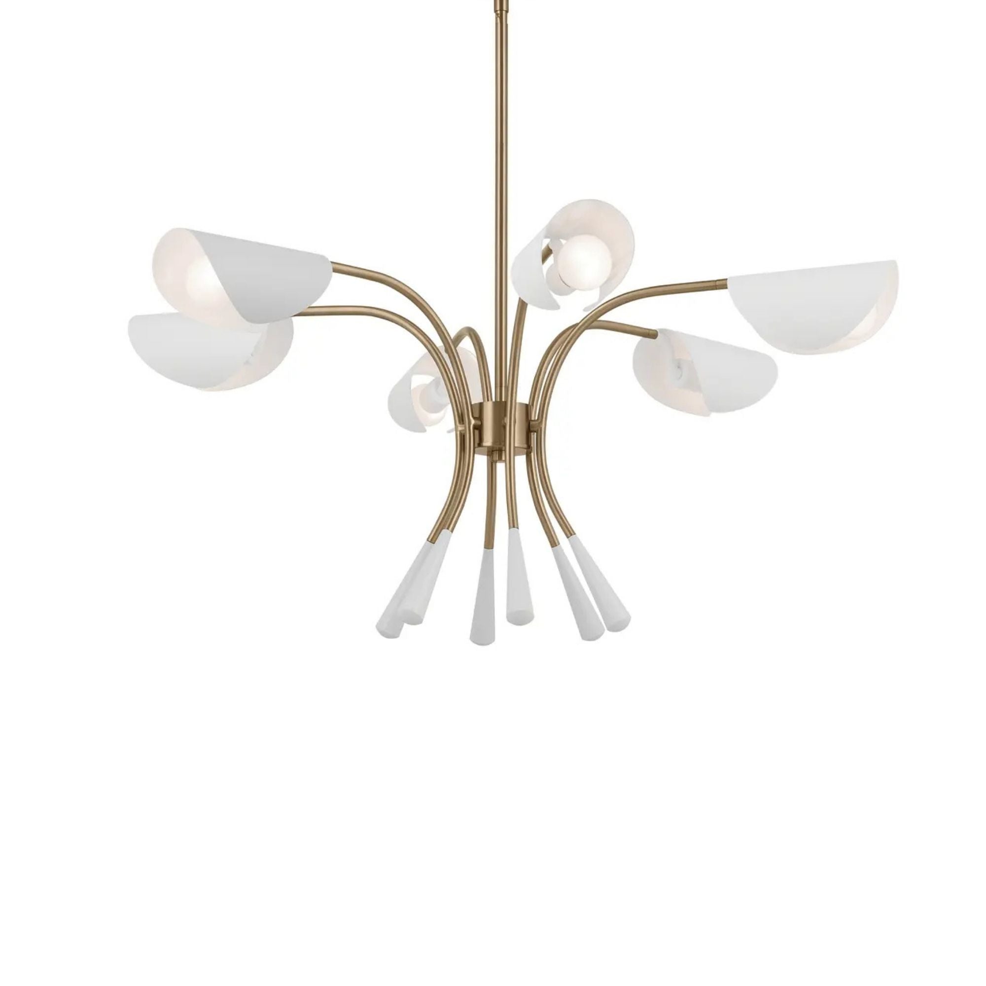 Arcus 39" 6-Light Chandelier, Champagne Bronze & White Finish