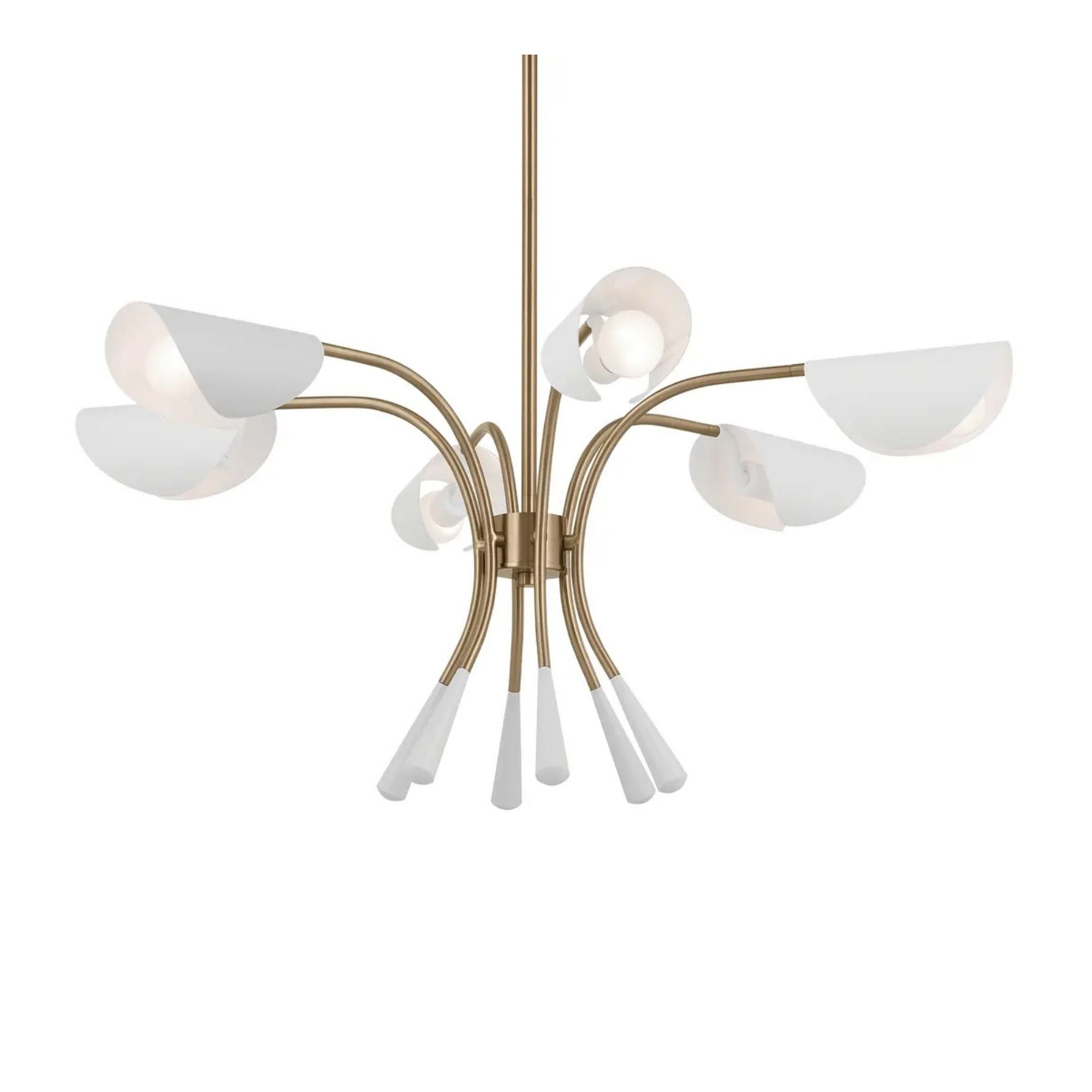 Arcus 39" 6-Light Chandelier, Champagne Bronze & White Finish