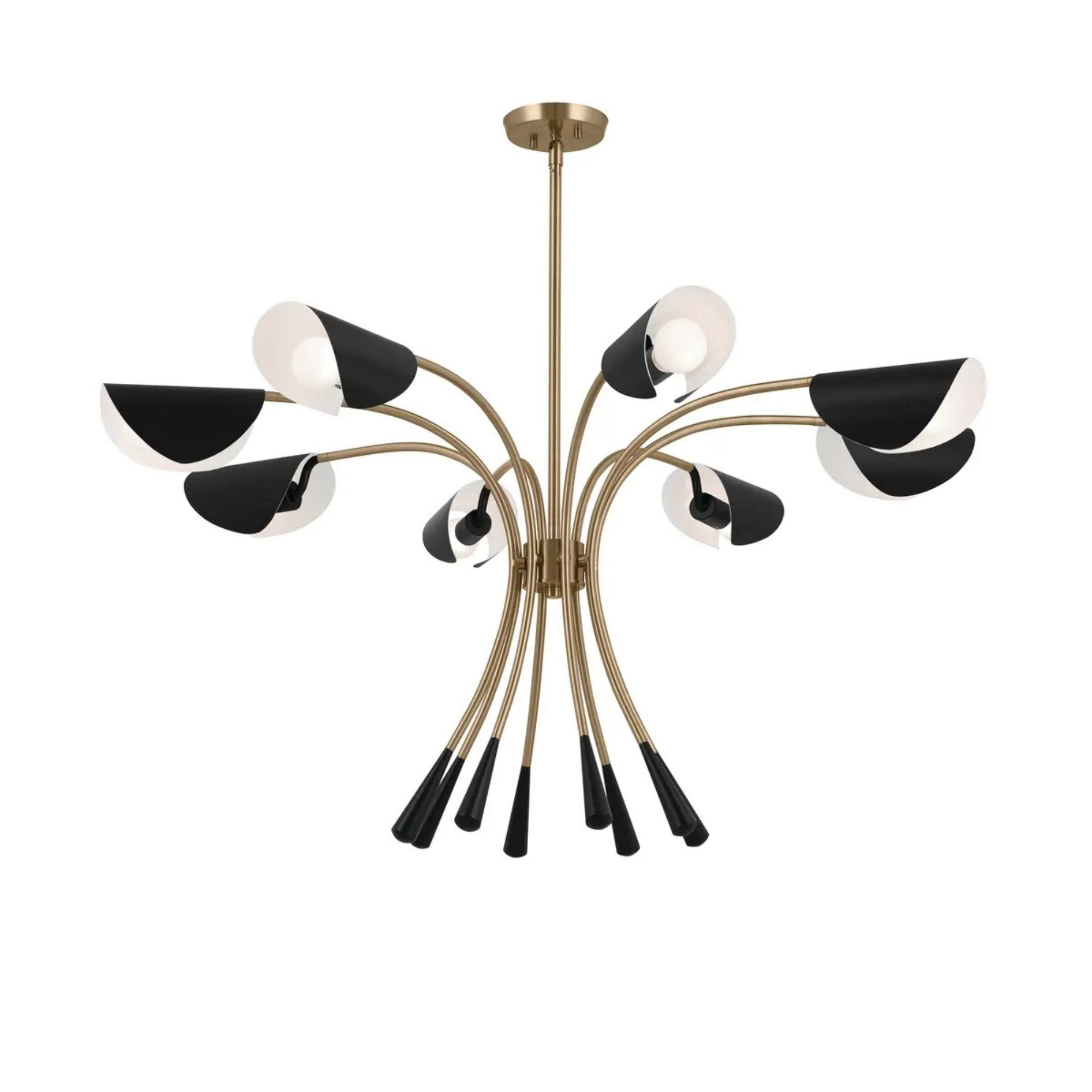 Arcus 46" 8-Light Chandelier, Champagne Bronze & Black Finish