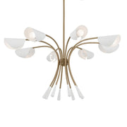 Arcus 46" 8-Light Chandelier, Champagne Bronze & White Finish