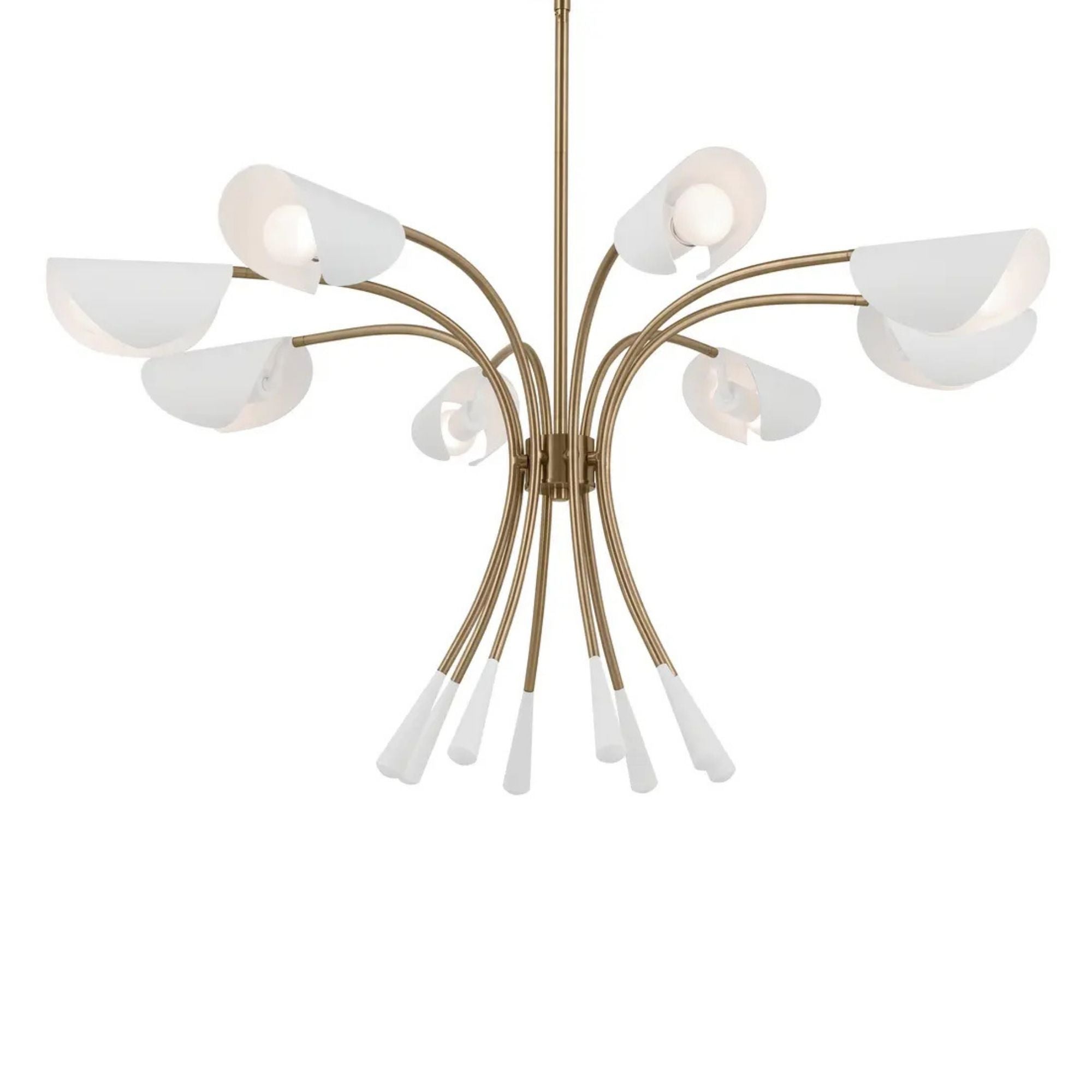 Arcus 46" 8-Light Chandelier, Champagne Bronze & White Finish