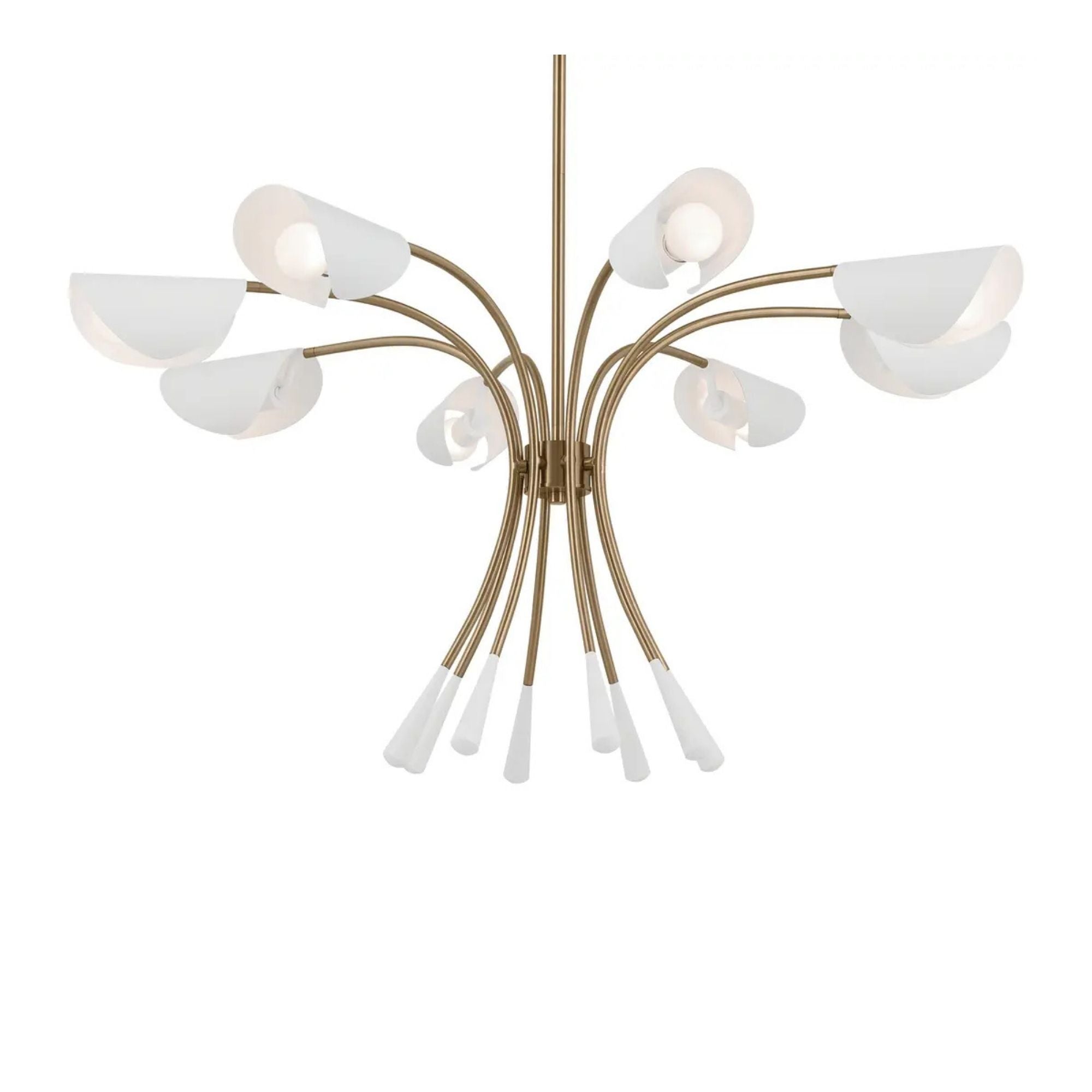 Arcus 46" 8-Light Chandelier, Champagne Bronze & White Finish