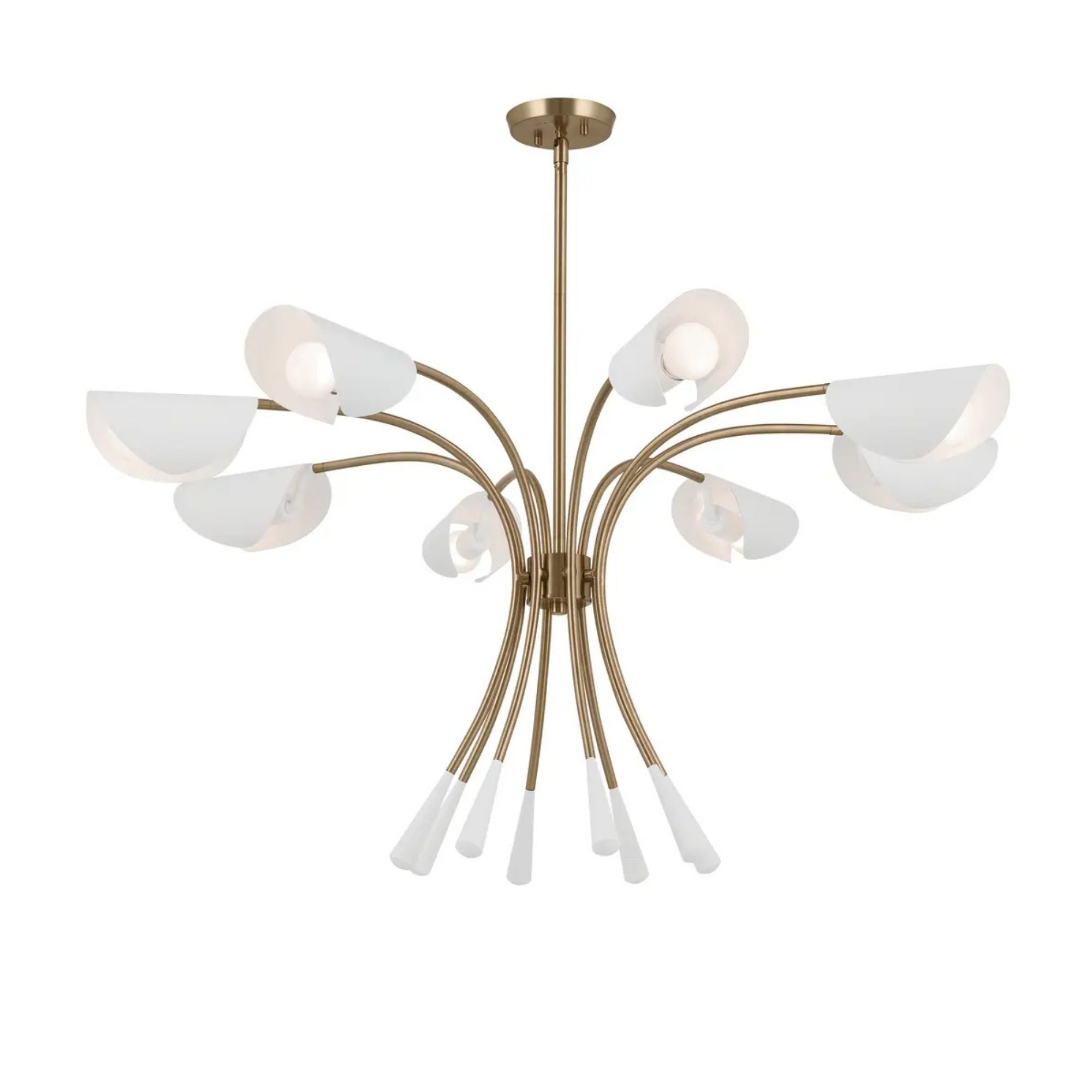 Arcus 46" 8-Light Chandelier, Champagne Bronze & White Finish