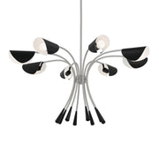 Arcus 46" 8-Light Chandelier, Satin Nickel & Black Finish