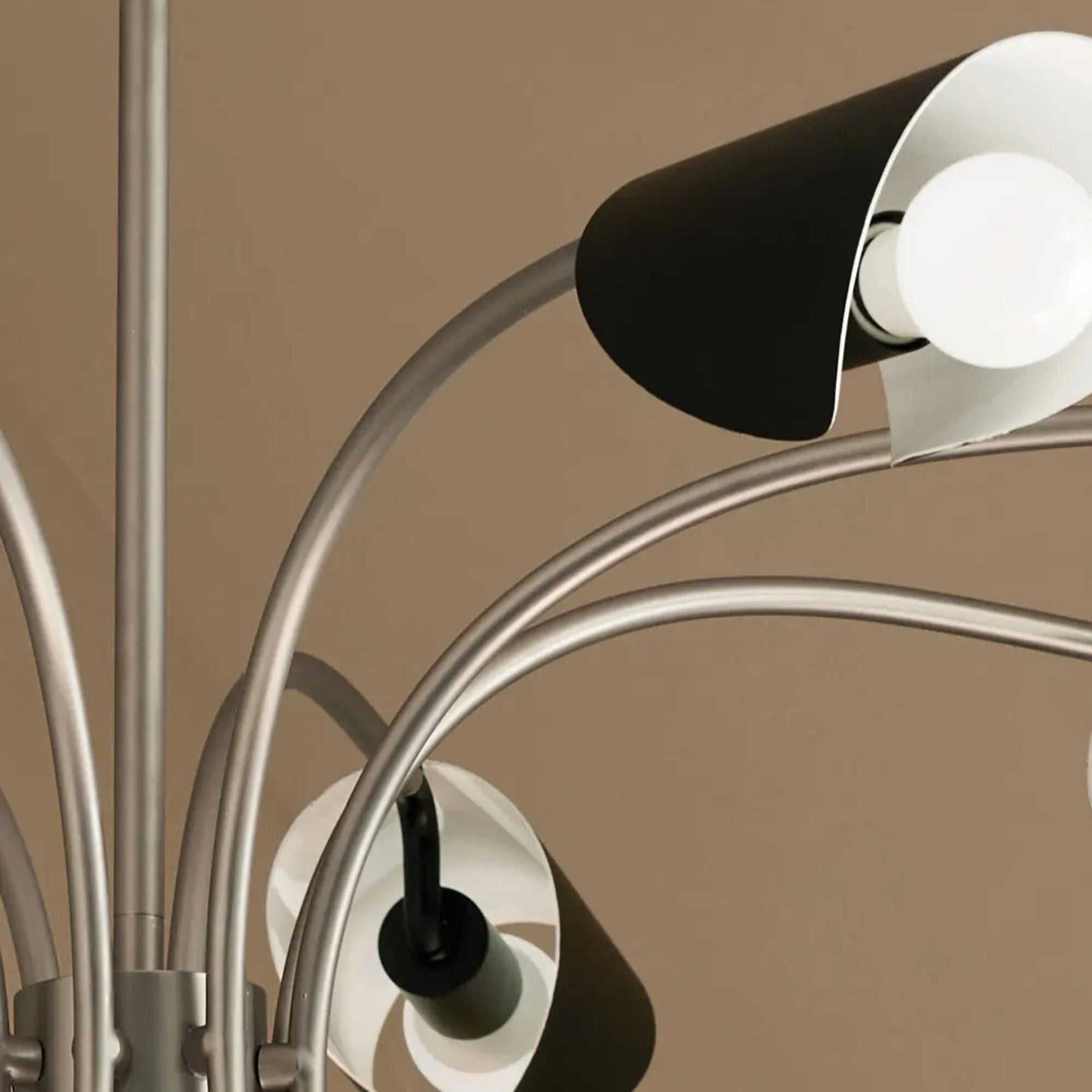 Arcus 46" 8-Light Chandelier, Satin Nickel & Black Finish